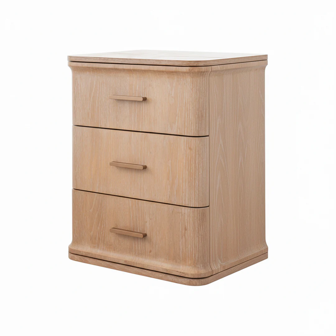Aira 3 Drawer Bedside - Honey Oak - Image 7