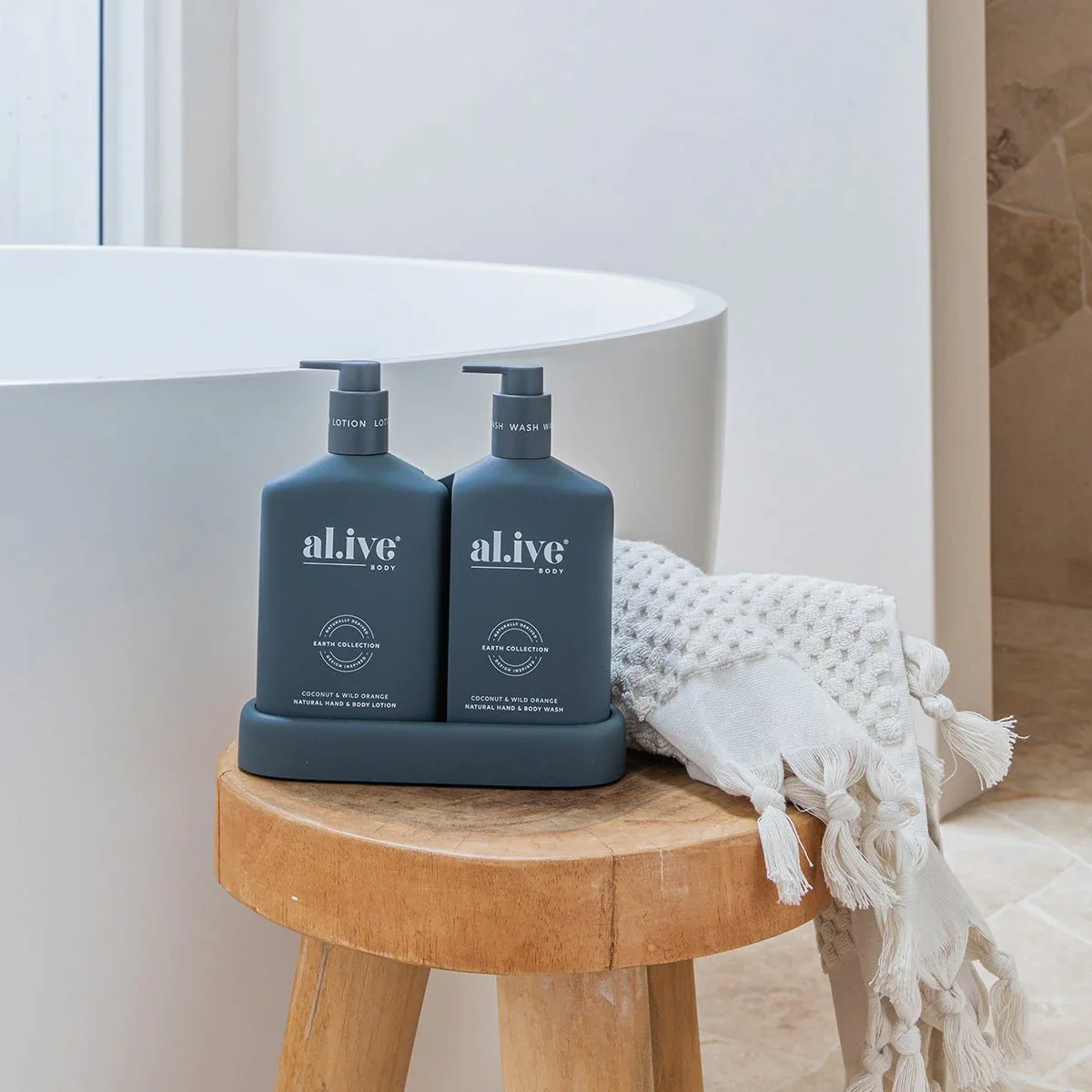 Al.ive Wash & Lotion Duo + Tray - Coconut & Wild Orange - Image 3