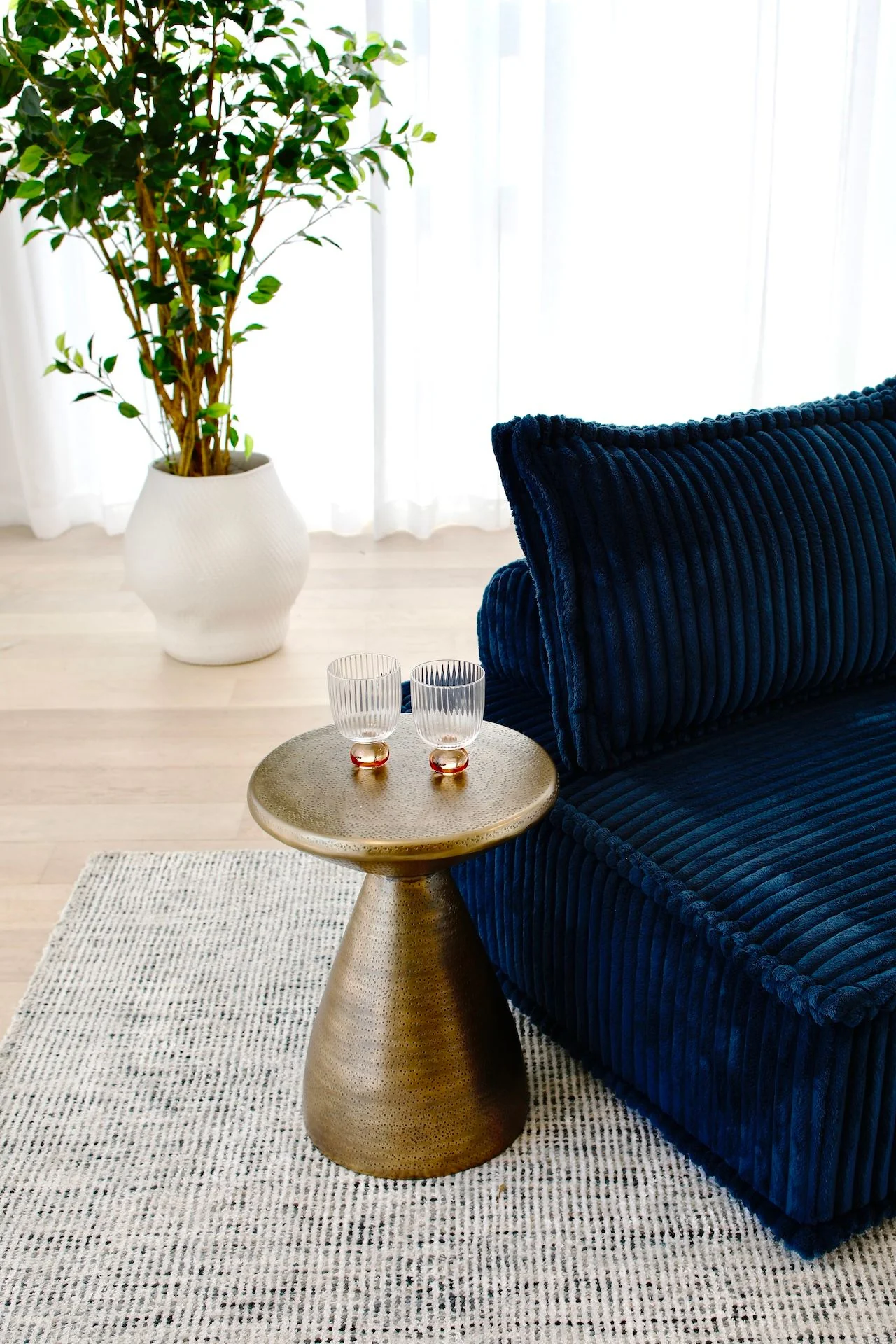 Banbury Hand Beaten Brass Table - Image 2