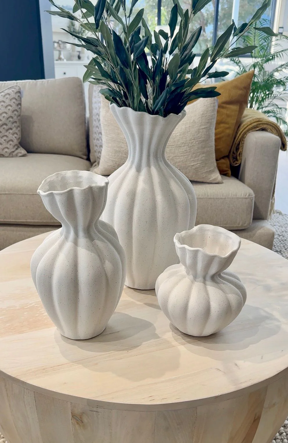 Basma Vase Medium - White - Image 2