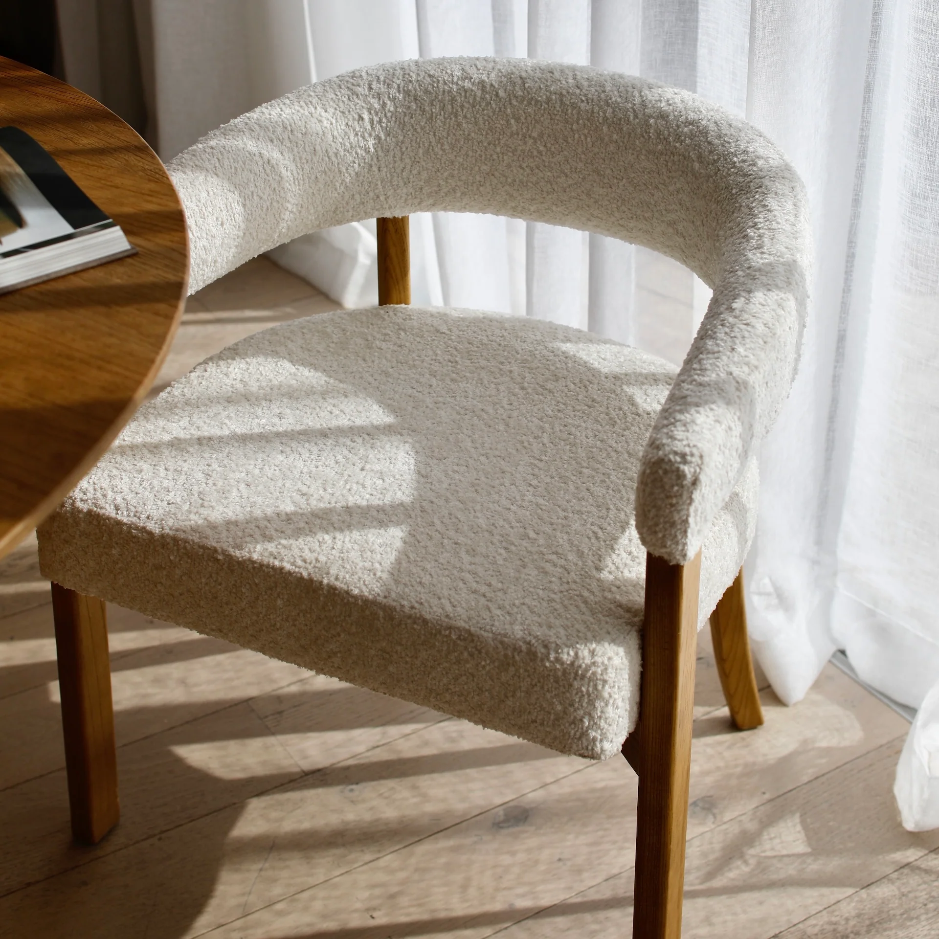 Berlin Dining Chair - White Boucle - Image 4