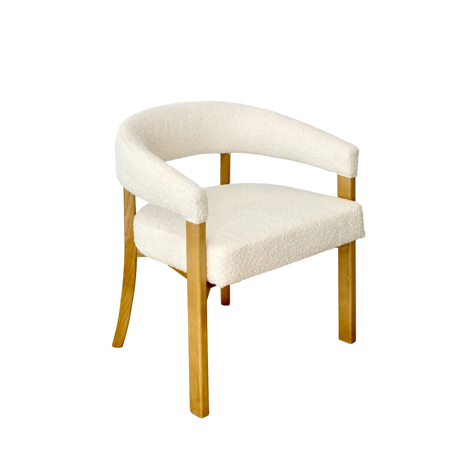 Berlin Dining Chair - White Boucle - Image 8