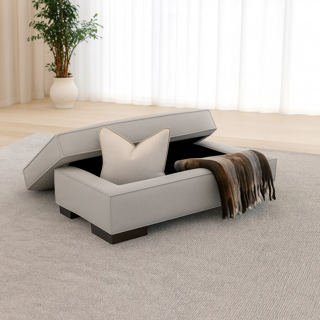 Brielle Ottoman - Light Grey - Image 2