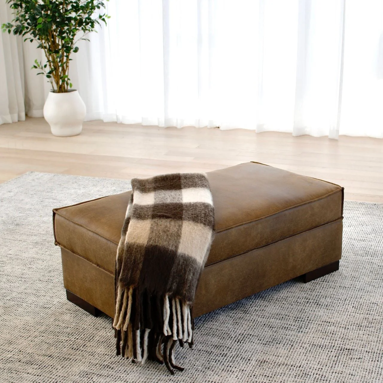 Brielle Ottoman - Tan