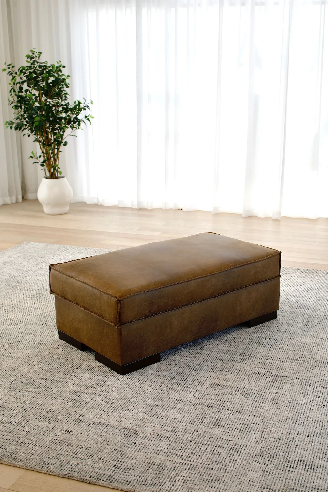 Brielle Ottoman - Tan - Image 2