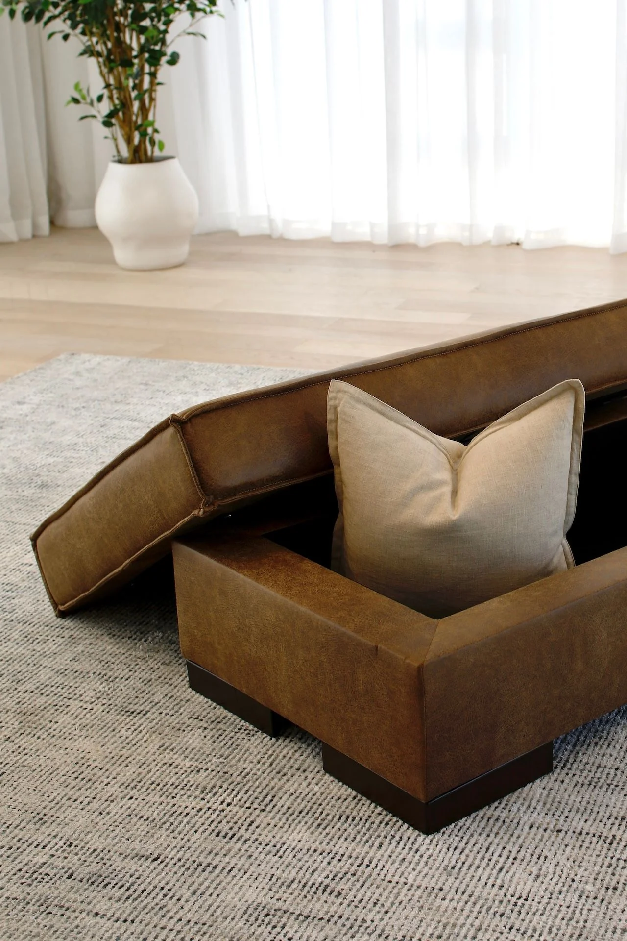 Brielle Ottoman - Tan - Image 5