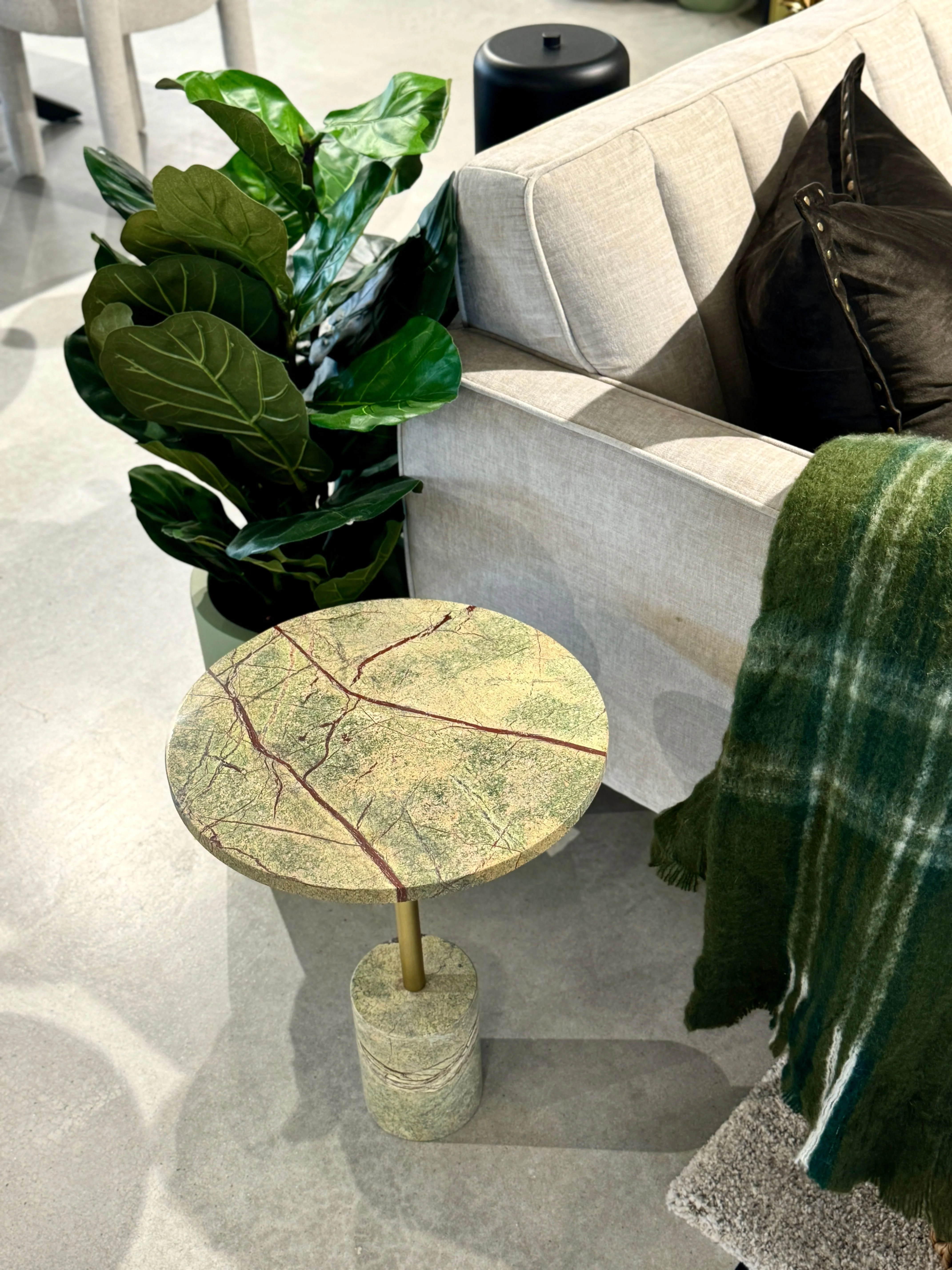 Chiara Marble Side Table - Green - Image 4