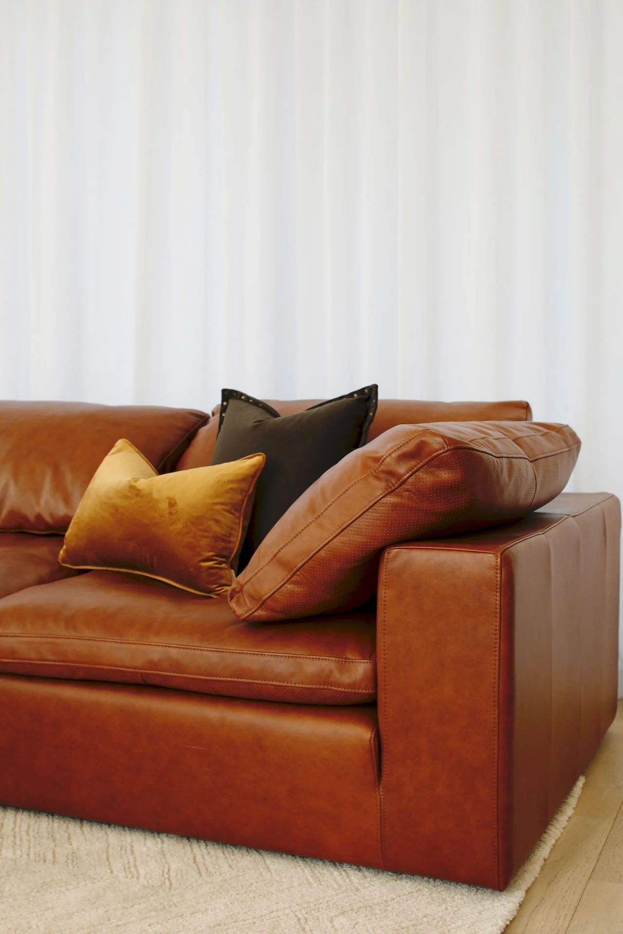 Cloud Corner Lounge with Ottoman - Cognac Leather - Image 6