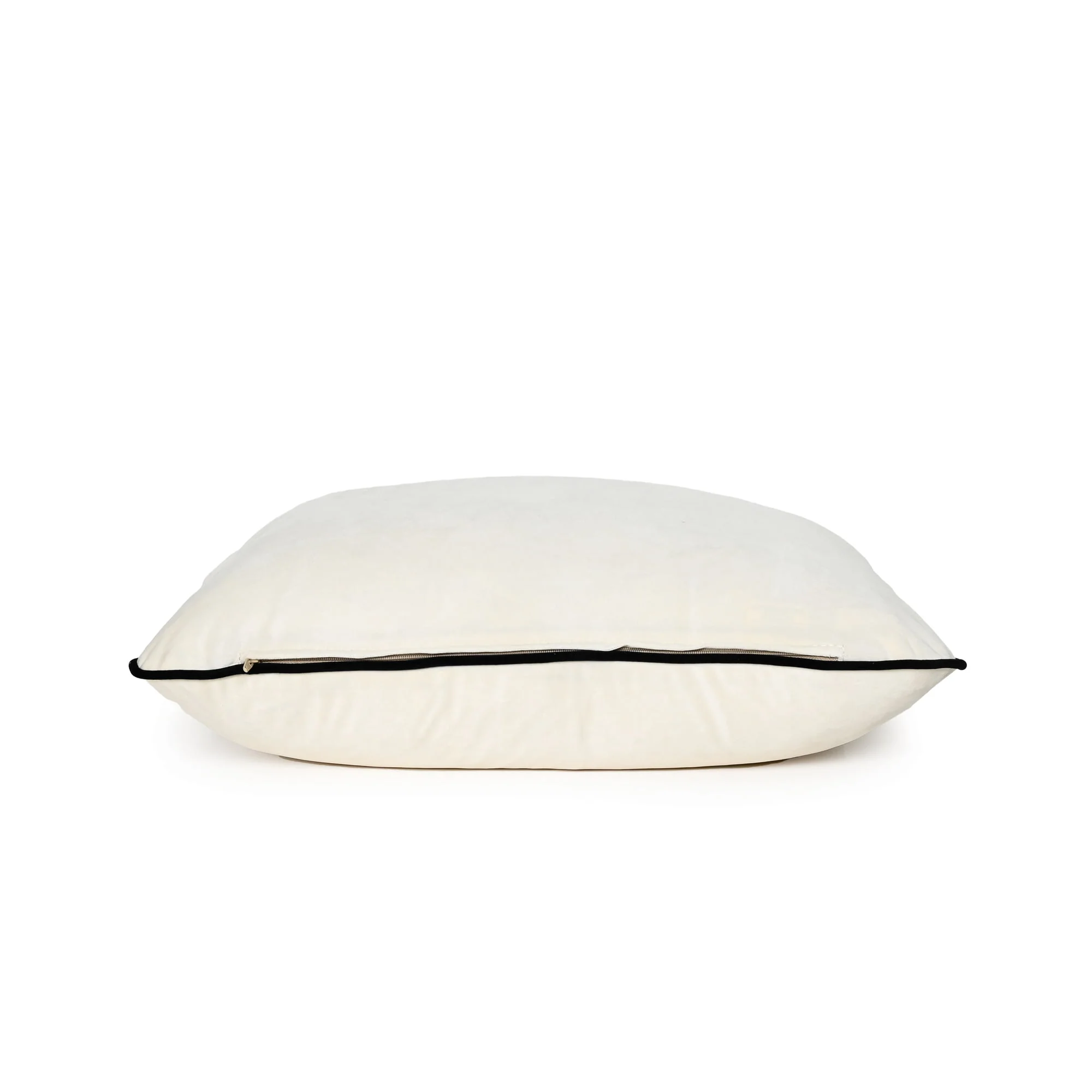 Coco Piped Lumbar Cushion - Ivory with Black Piping - Image 2