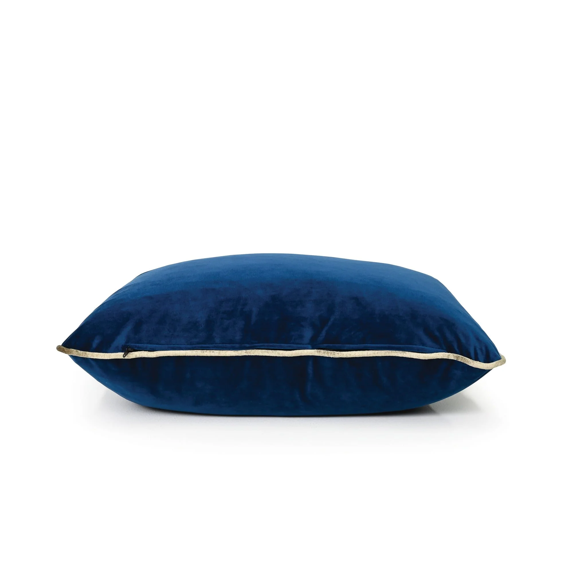 Coco Piped Velvet Lumbar Cushion - French Navy - Image 2