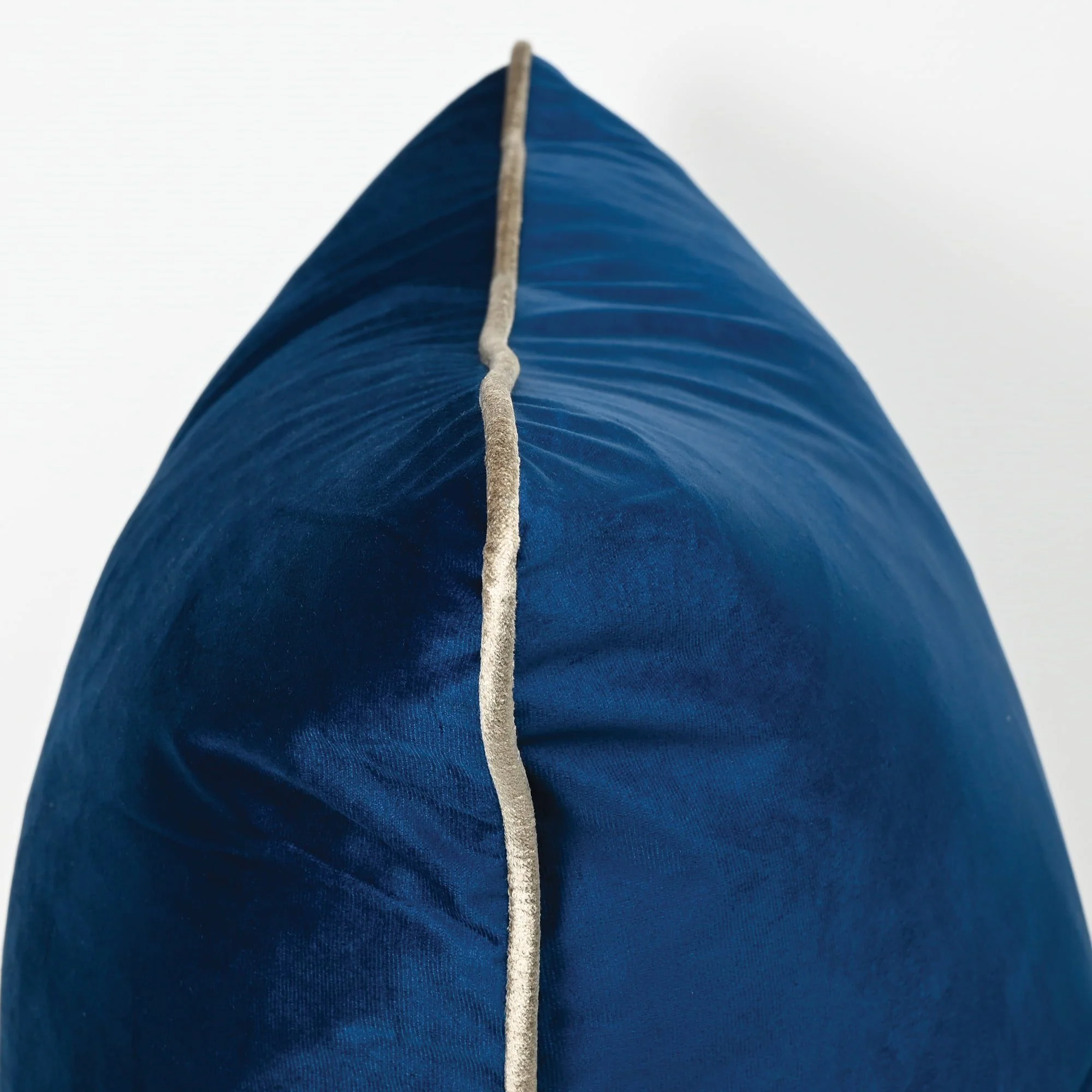Coco Piped Velvet Lumbar Cushion - French Navy - Image 3