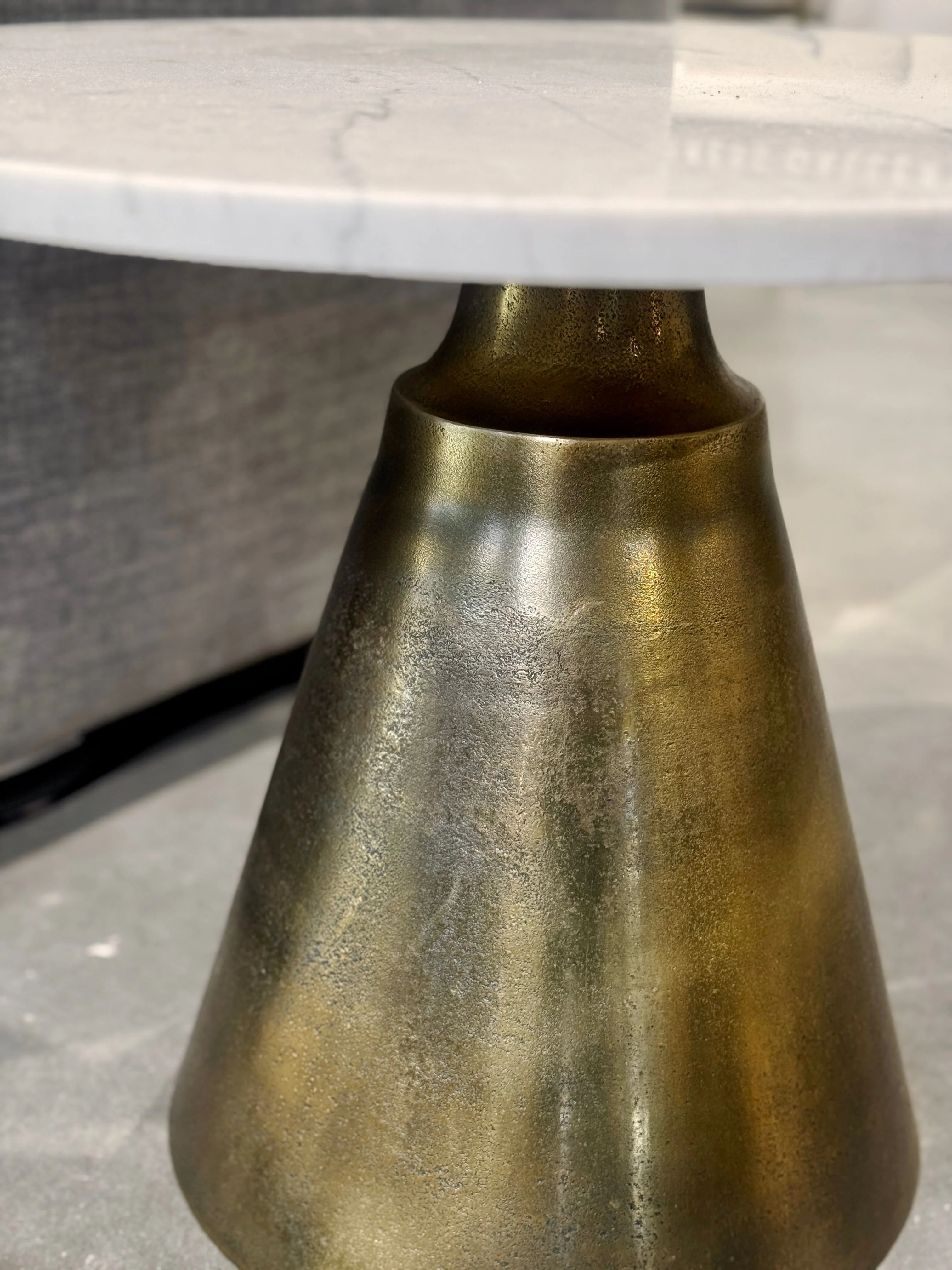 Cone Side Table - Marble top with Brass Base - Image 5