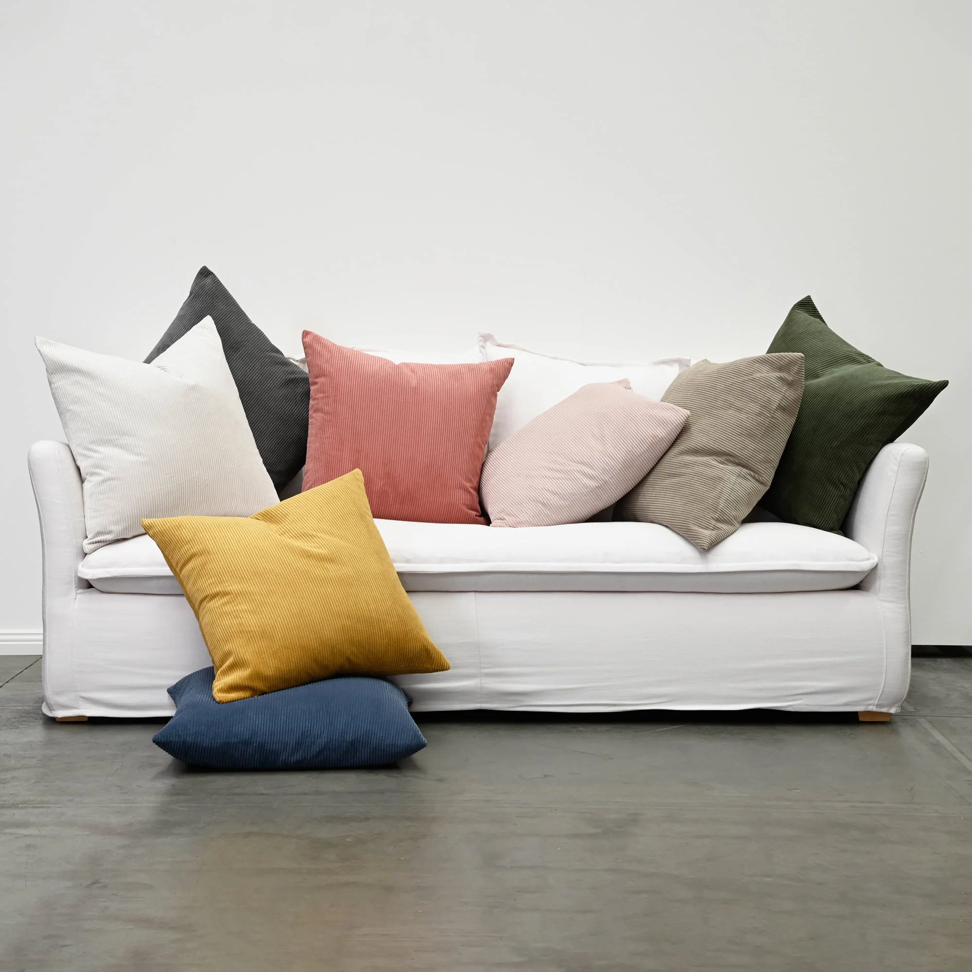 Cord Square Cushion - Cream - Image 4