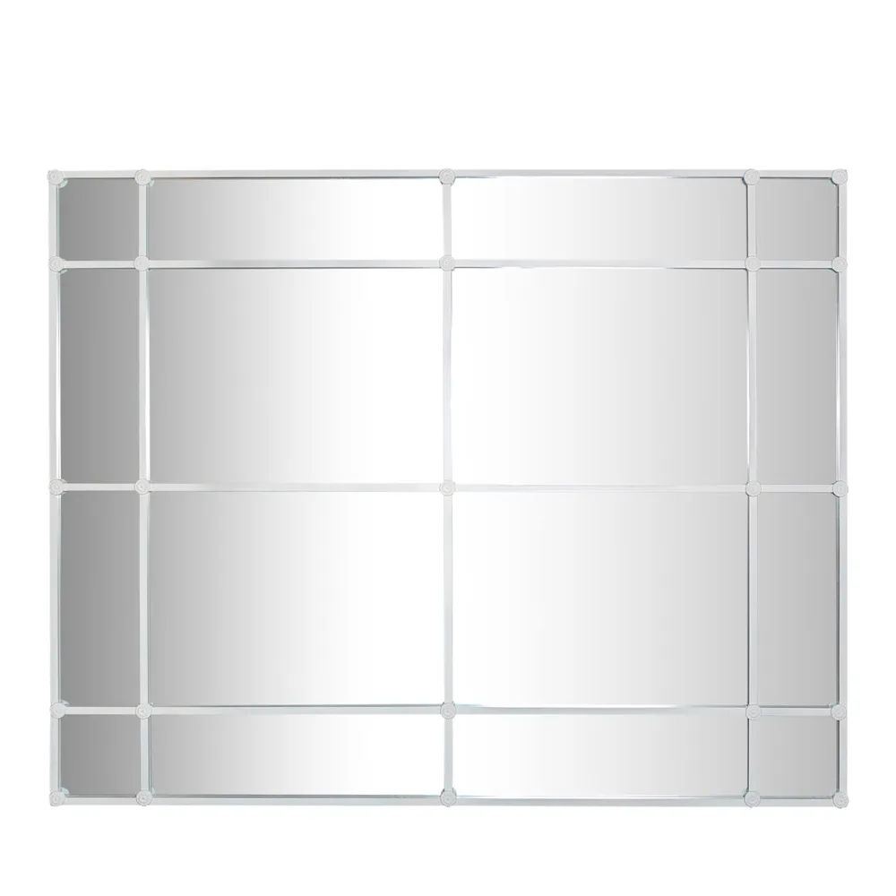 Crawford Rectangular 16 Pane Iron Framed Mirror - White - Image 2