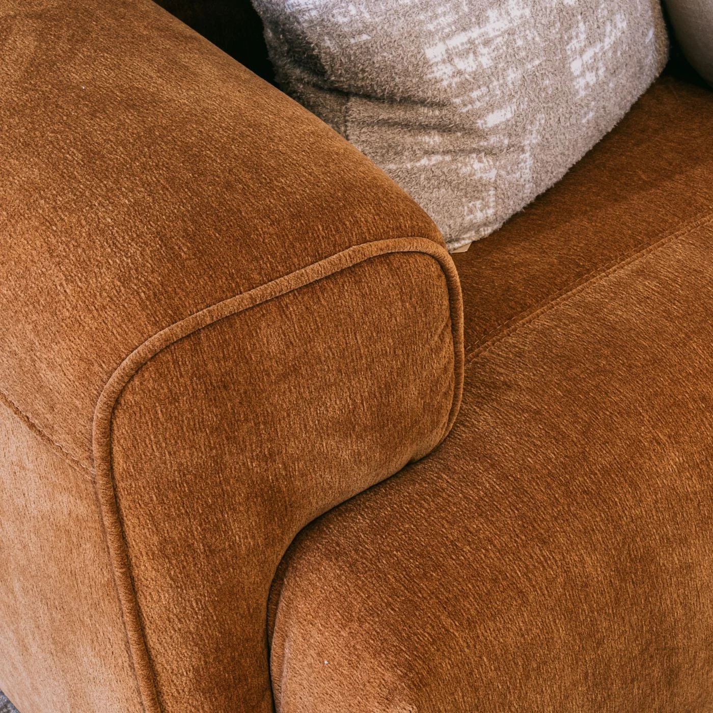 Cruz 3 Seater with Chaise - Rust - Image 6