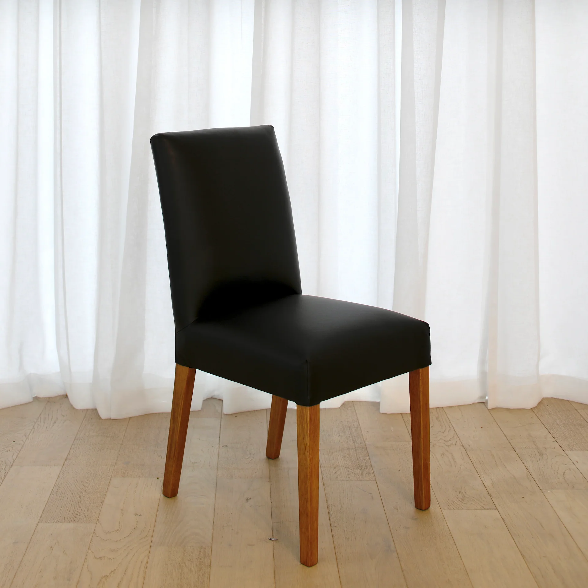 Denmark Full Leather Dining Chair - Black - Image 3