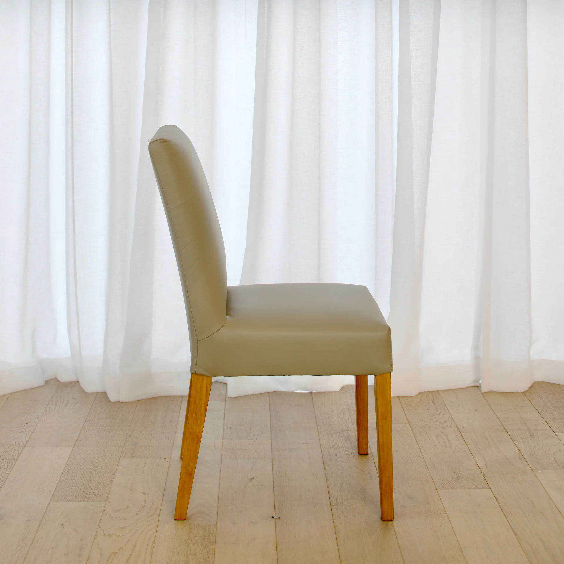 Denmark Full Leather Dining Chair - Ivory - Image 3