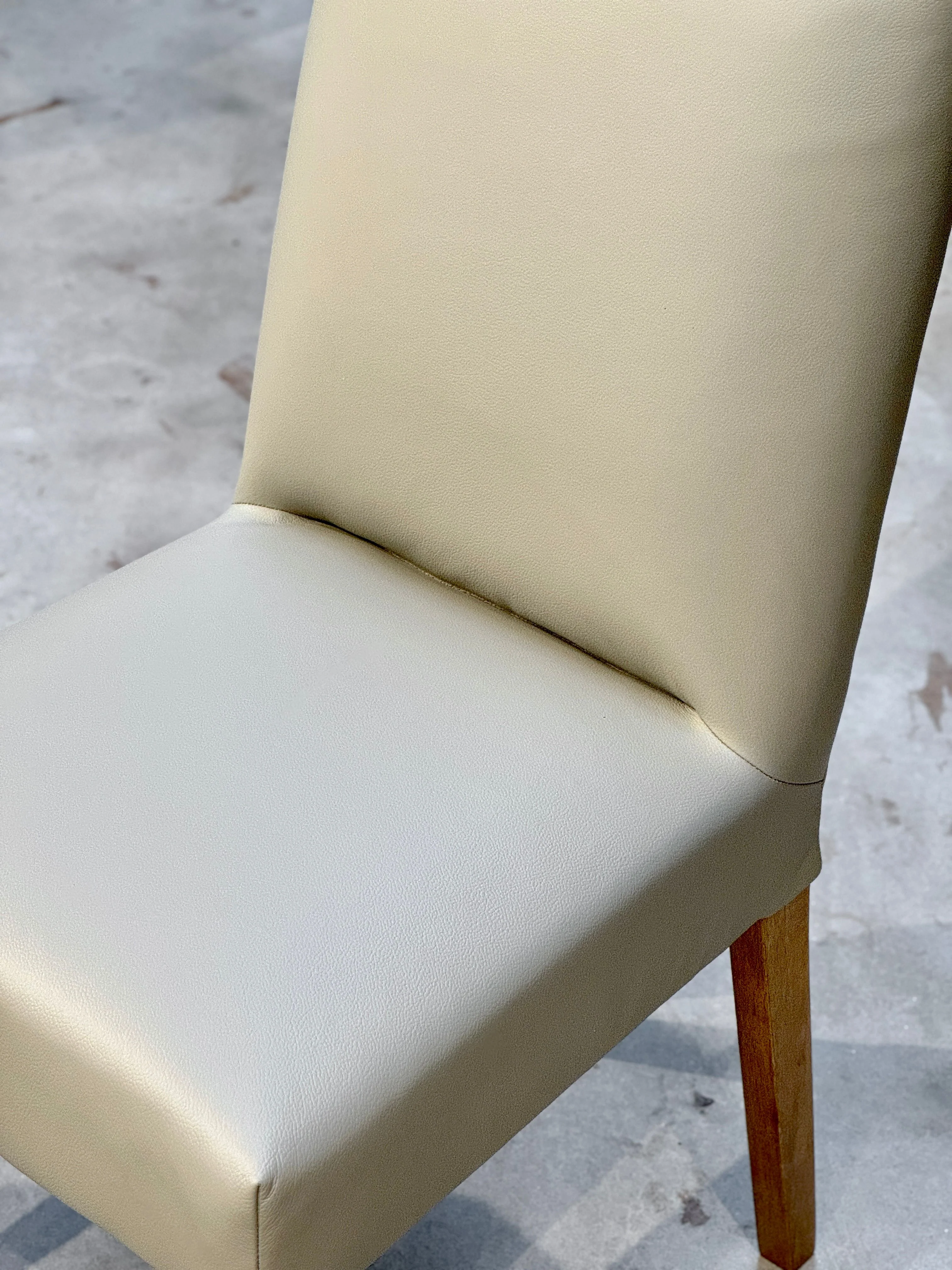 Denmark Full Leather Dining Chair - Ivory - Image 6