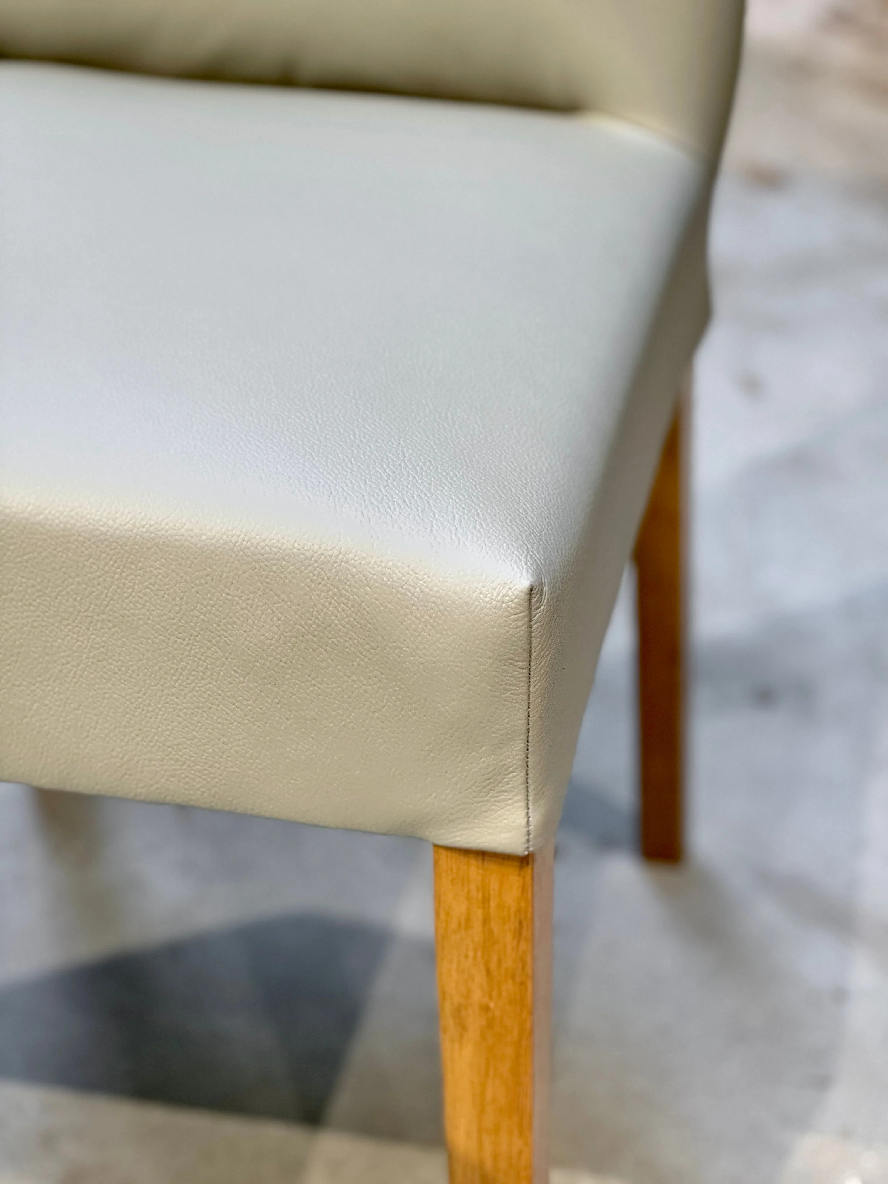 Denmark Full Leather Dining Chair - Ivory - Image 7