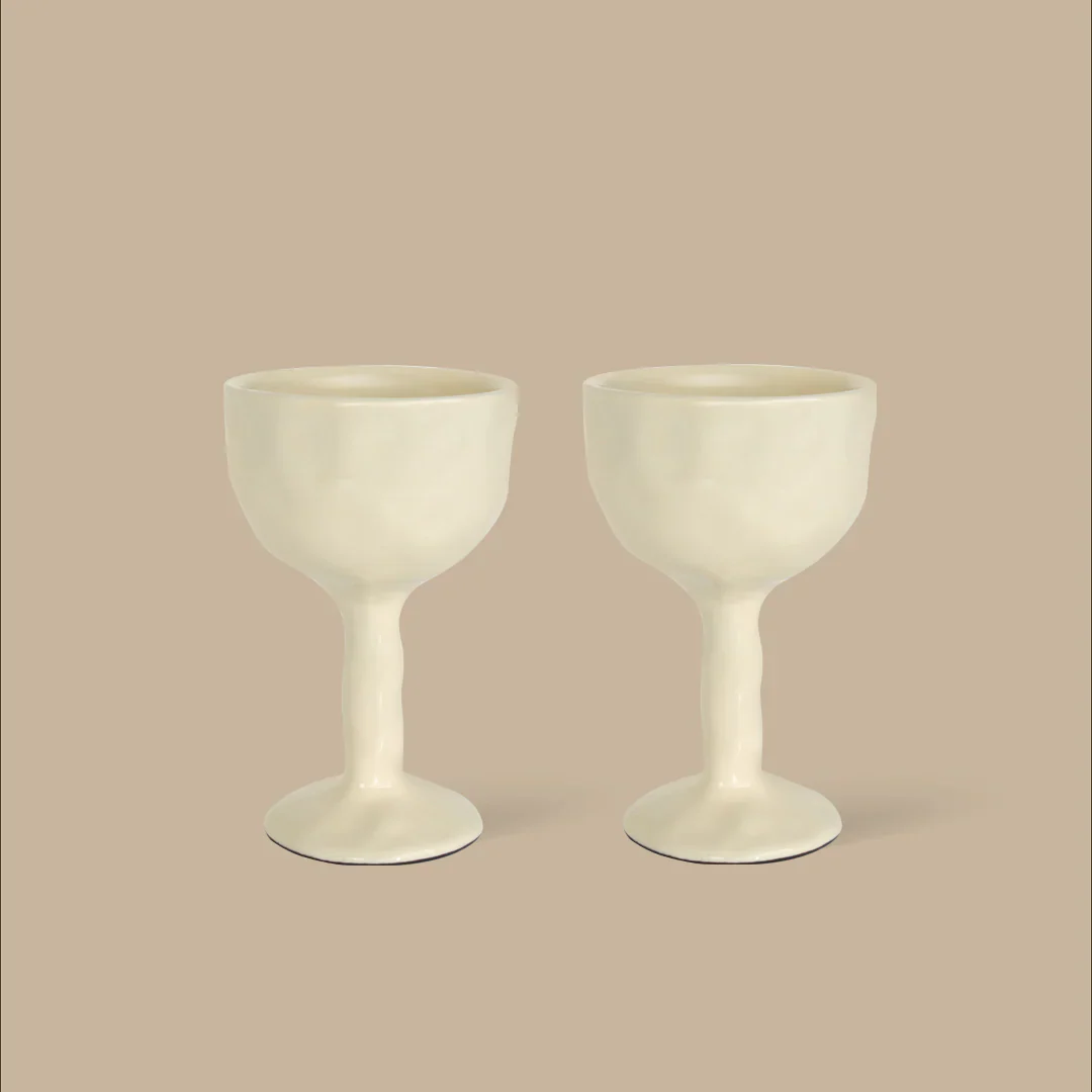 Drift Goblet Pair - Ivory
