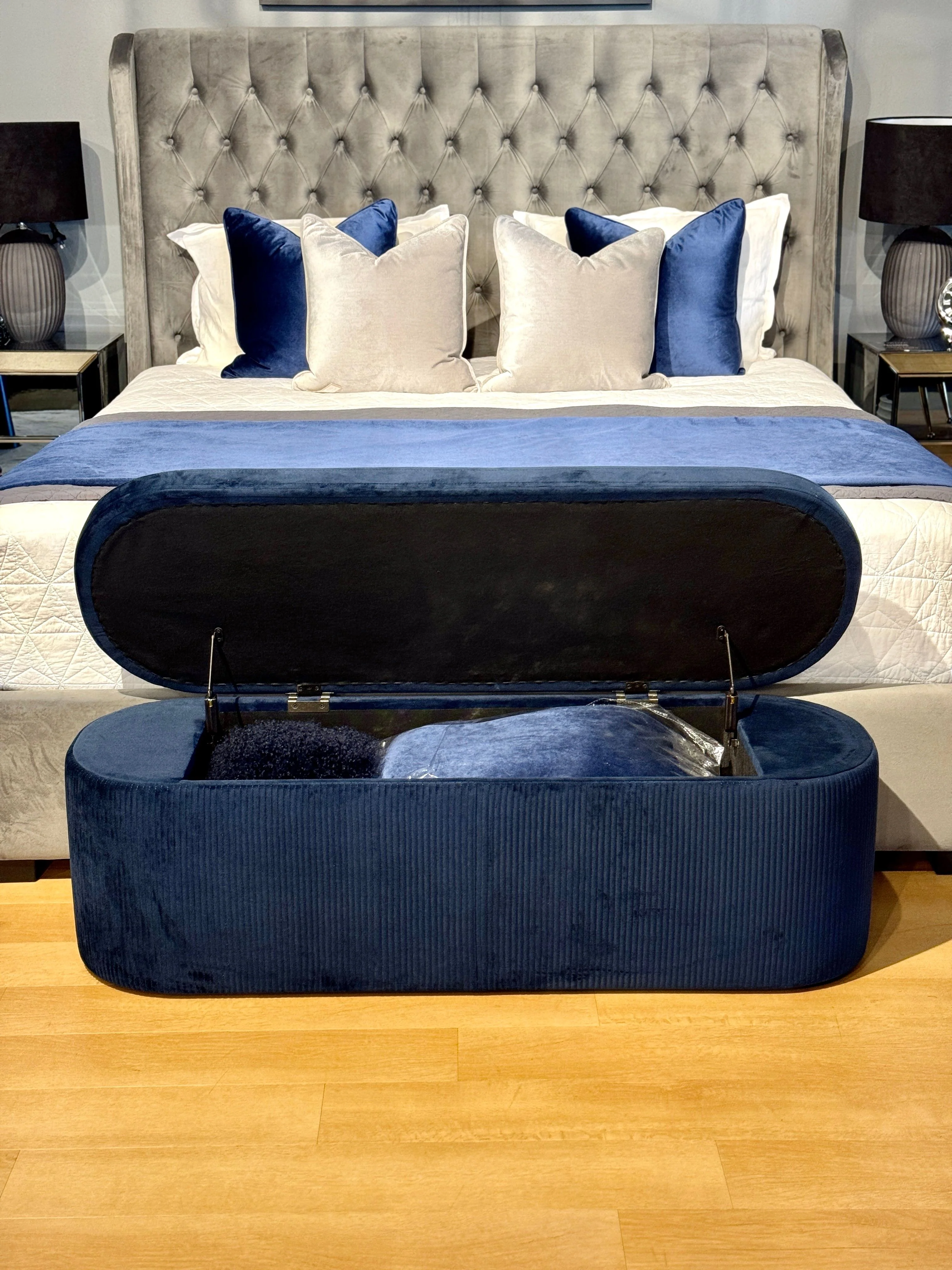 Edie Storage Bench - Blue - Image 3