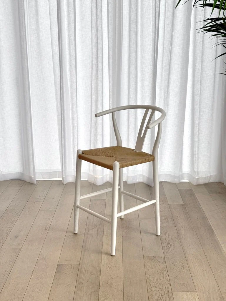 Elm Wishbone Counter Stool - White - Image 3