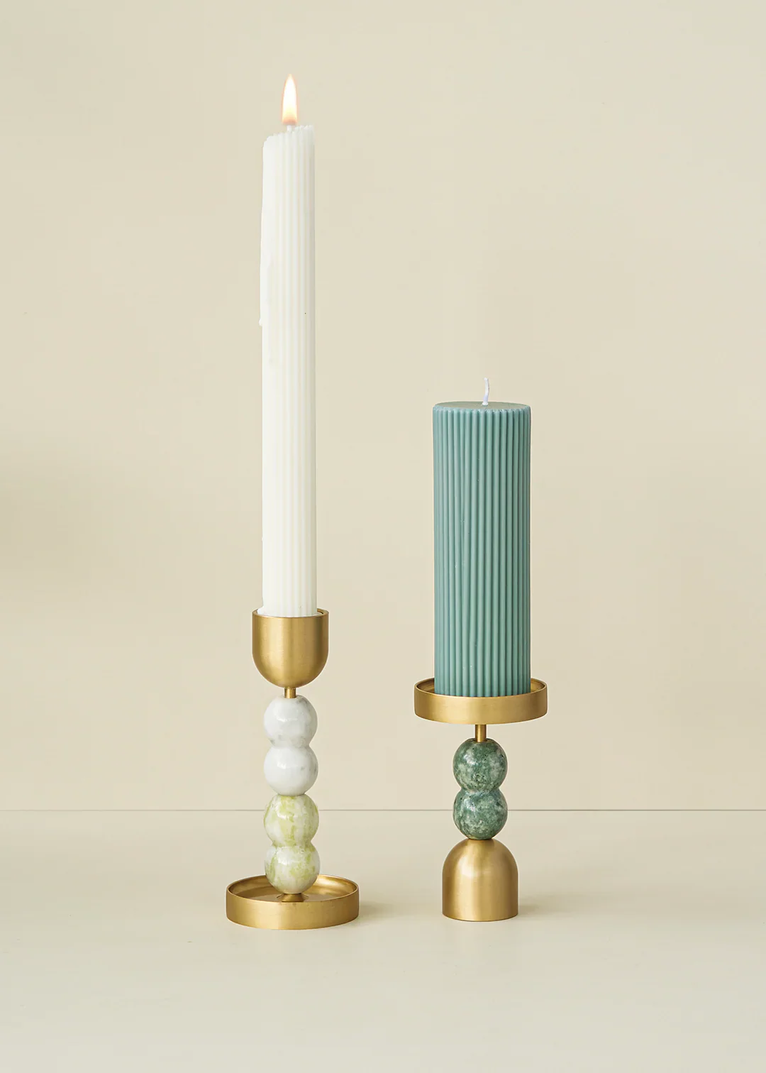 Gourd-Geous Candle Holder - L White & Yellow Speckle - Image 3