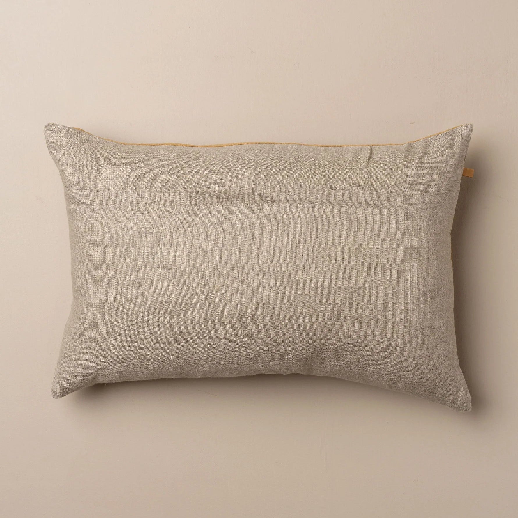 Linen/Velvet Lumbar Cushion - Nutmeg - Image 3