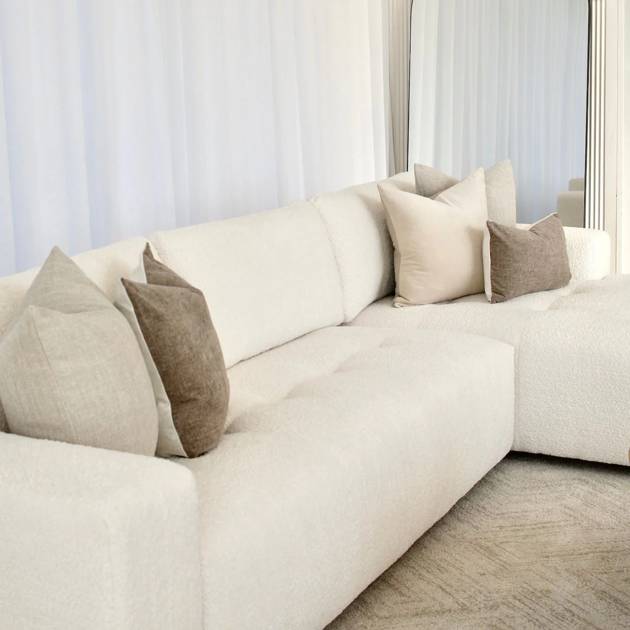 Lyla 3 Seater with Chaise - Cloud Optical - Image 6