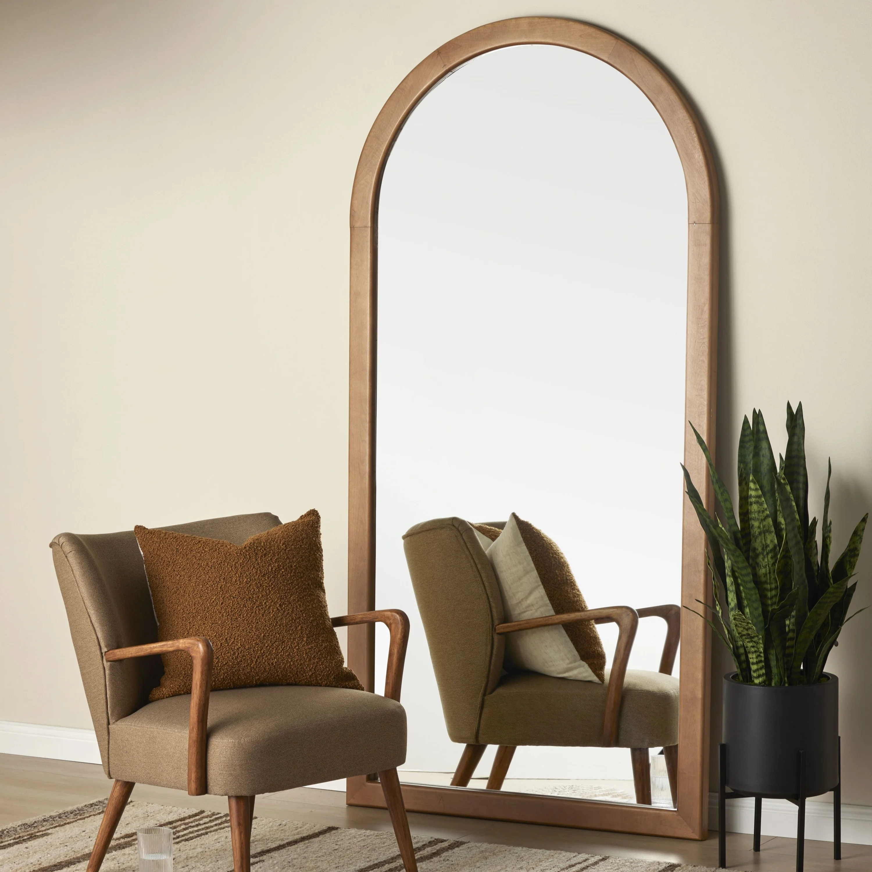 Marlo Floor Mirror - Walnut - Image 6