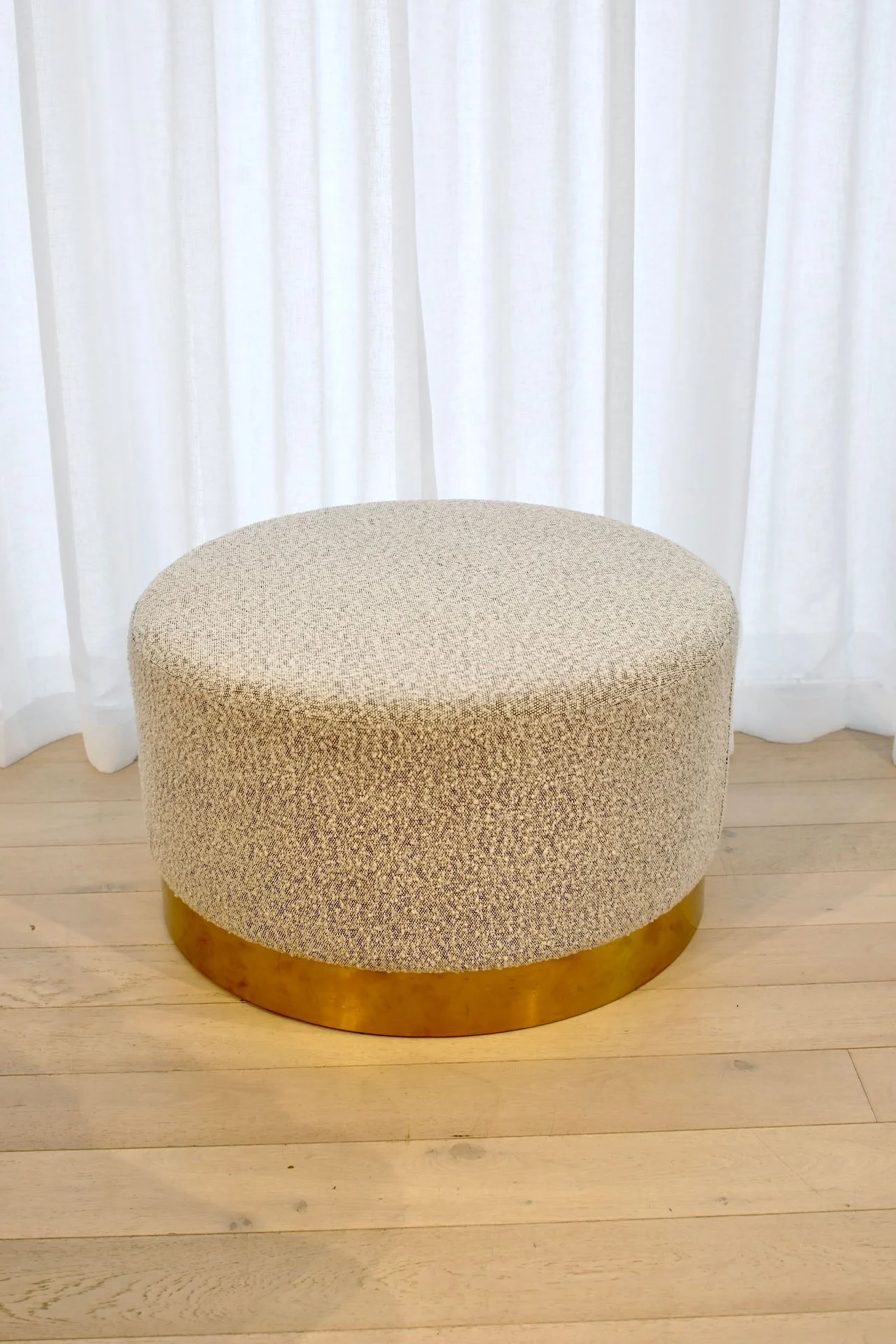 Milan Ottoman Large - Black & White Boucle - Image 3