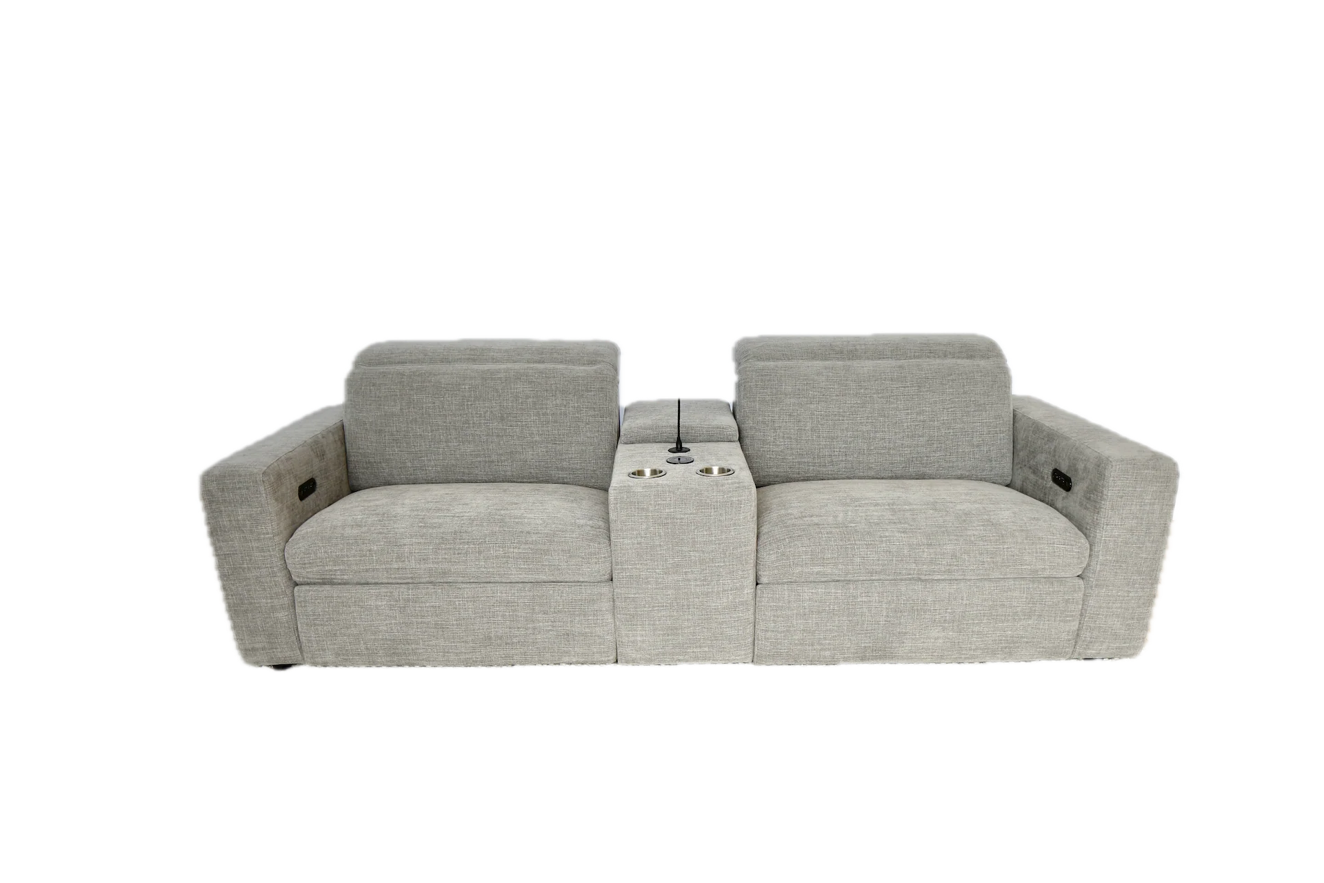 Newport 3 Piece Loveseat with Power Recliners - Top Storm - Image 4