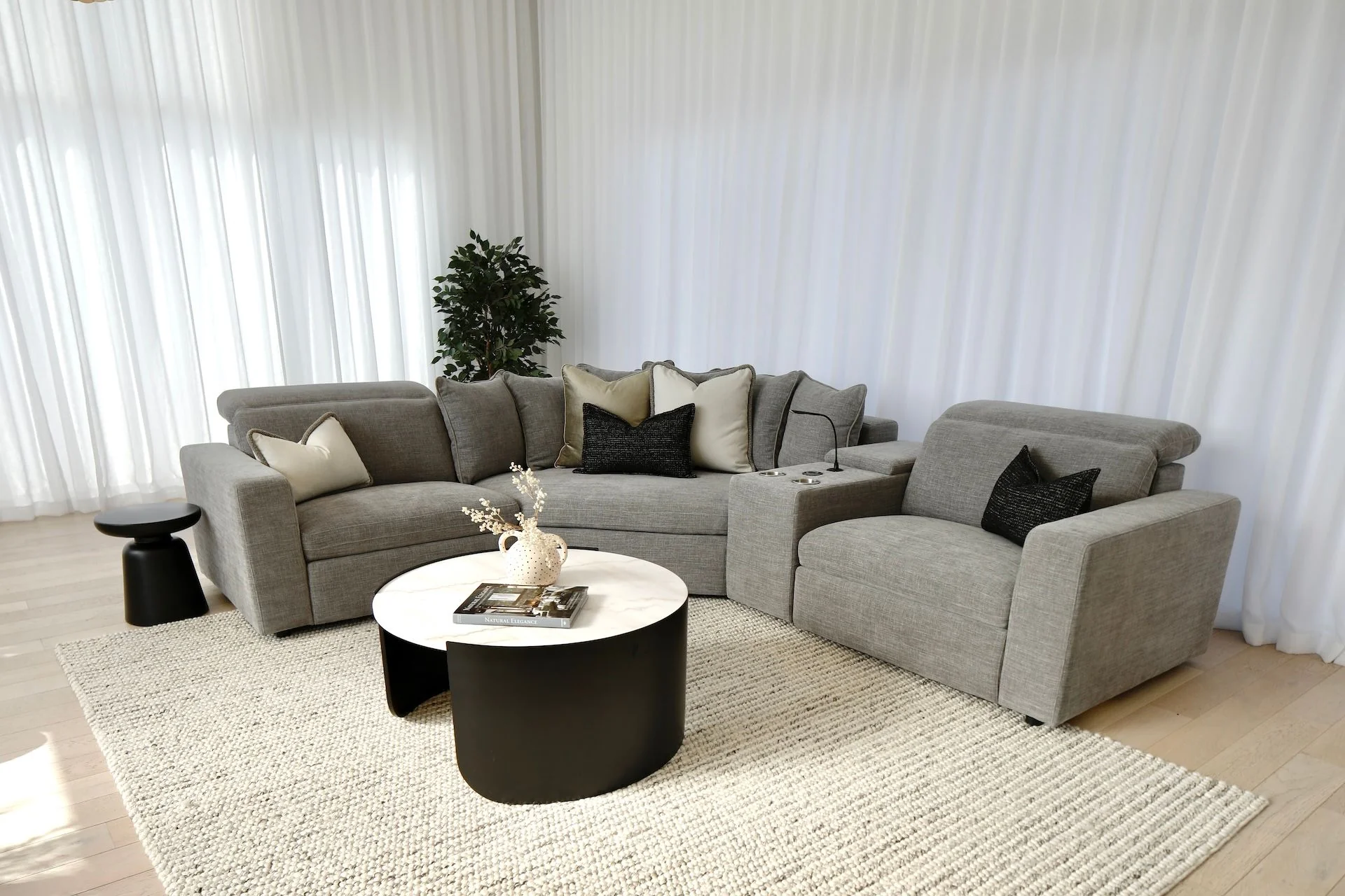 Newport 4 Piece Power Recliner Suite - Top Storm - Image 3