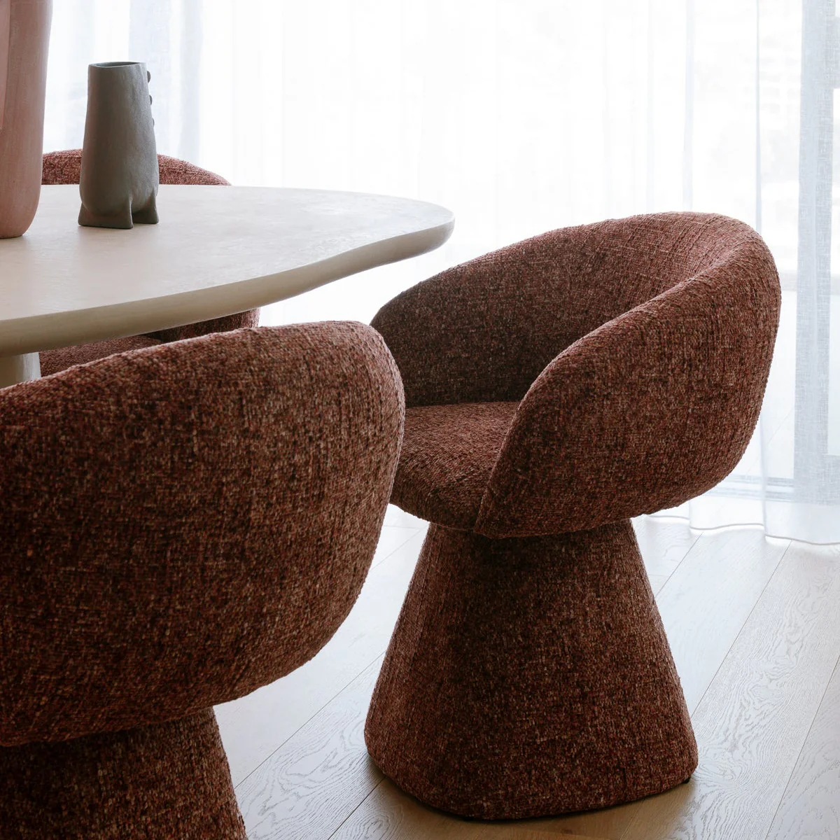 Noemi Swivel Dining Chair - Auburn Tweed - Image 2
