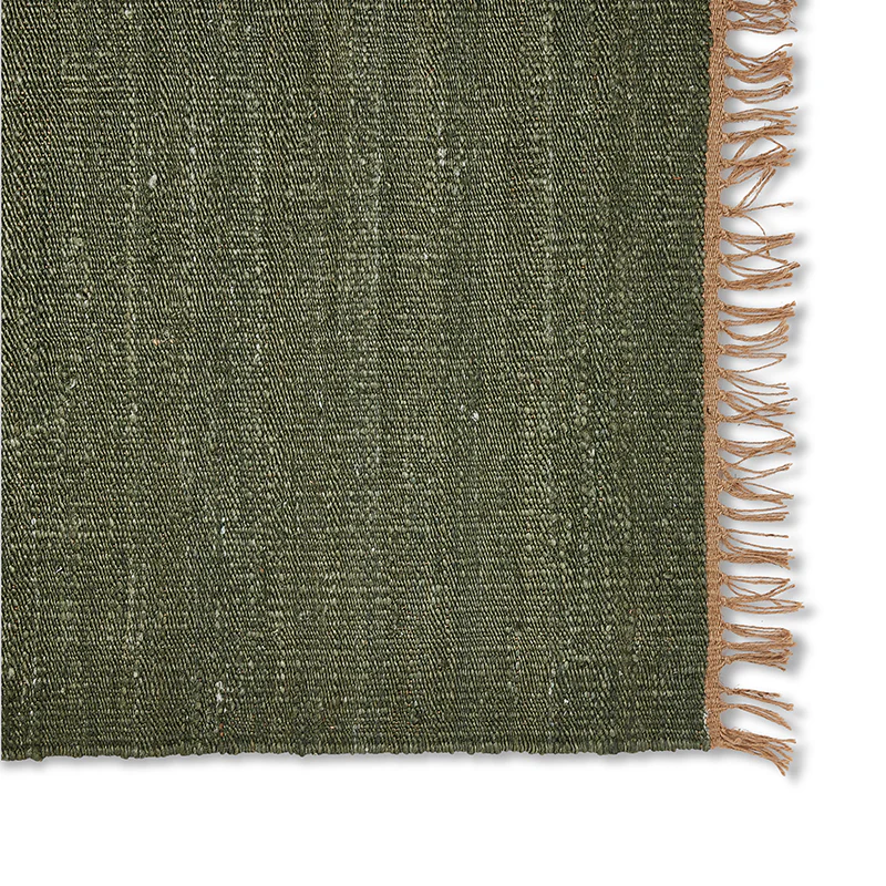 Olinda Jute Runner - Olive
