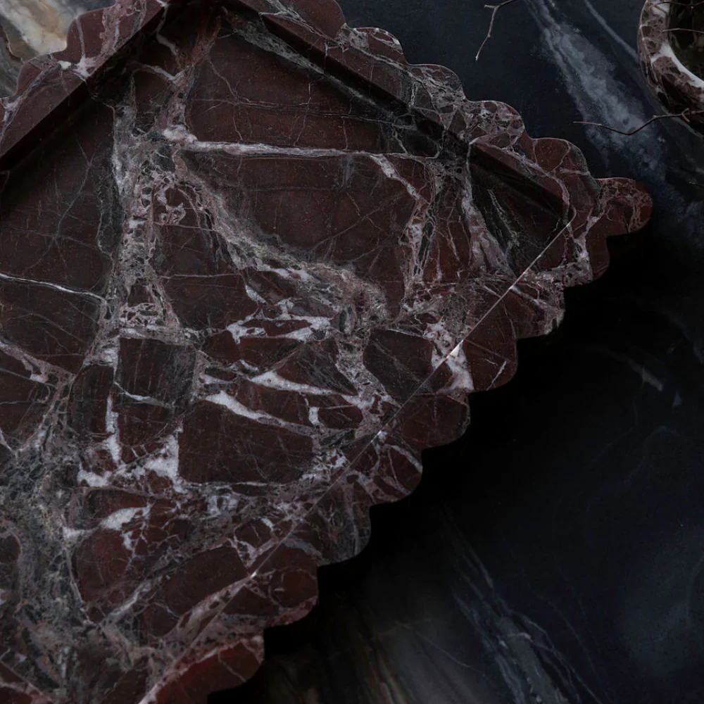 Palazzo Large Scalloped Tray - Rosso Levanto - Image 2
