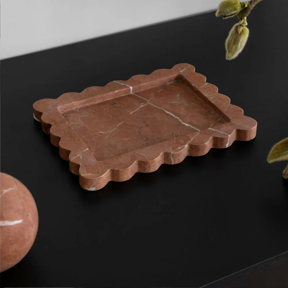 Palazzo Scalloped Tray - Rosso Alicante - Image 3