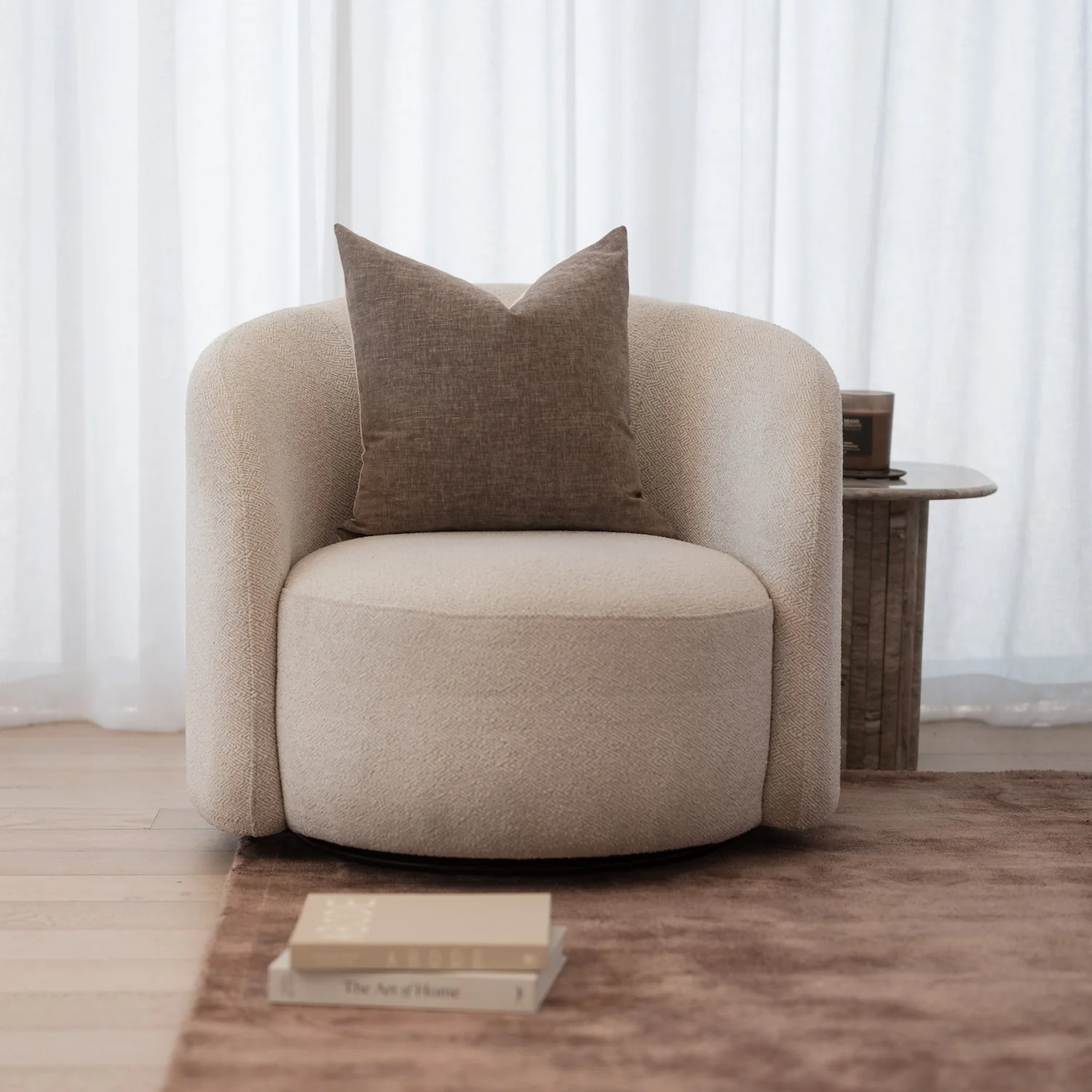 Rae Swivel Armchair - Wheat - Image 2