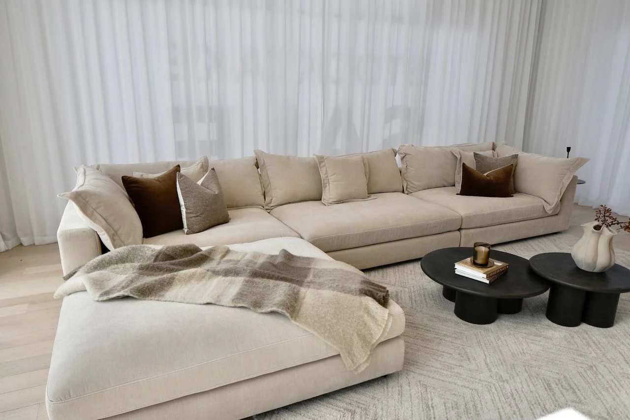 Reeves 6 Seater with Ottoman - Exclusive Cobblestone - Image 4
