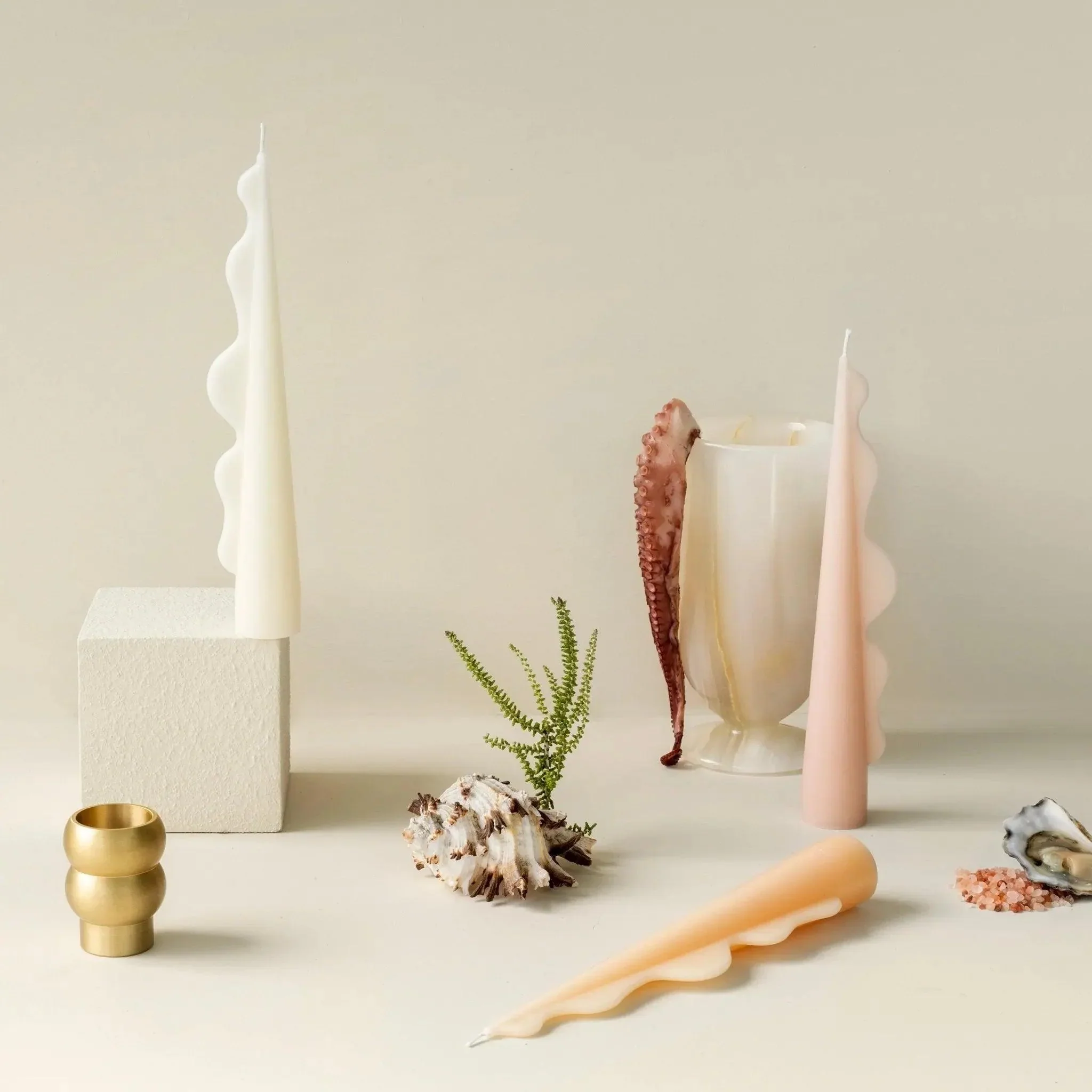 Seaweed Pillar Candle - White - Image 5