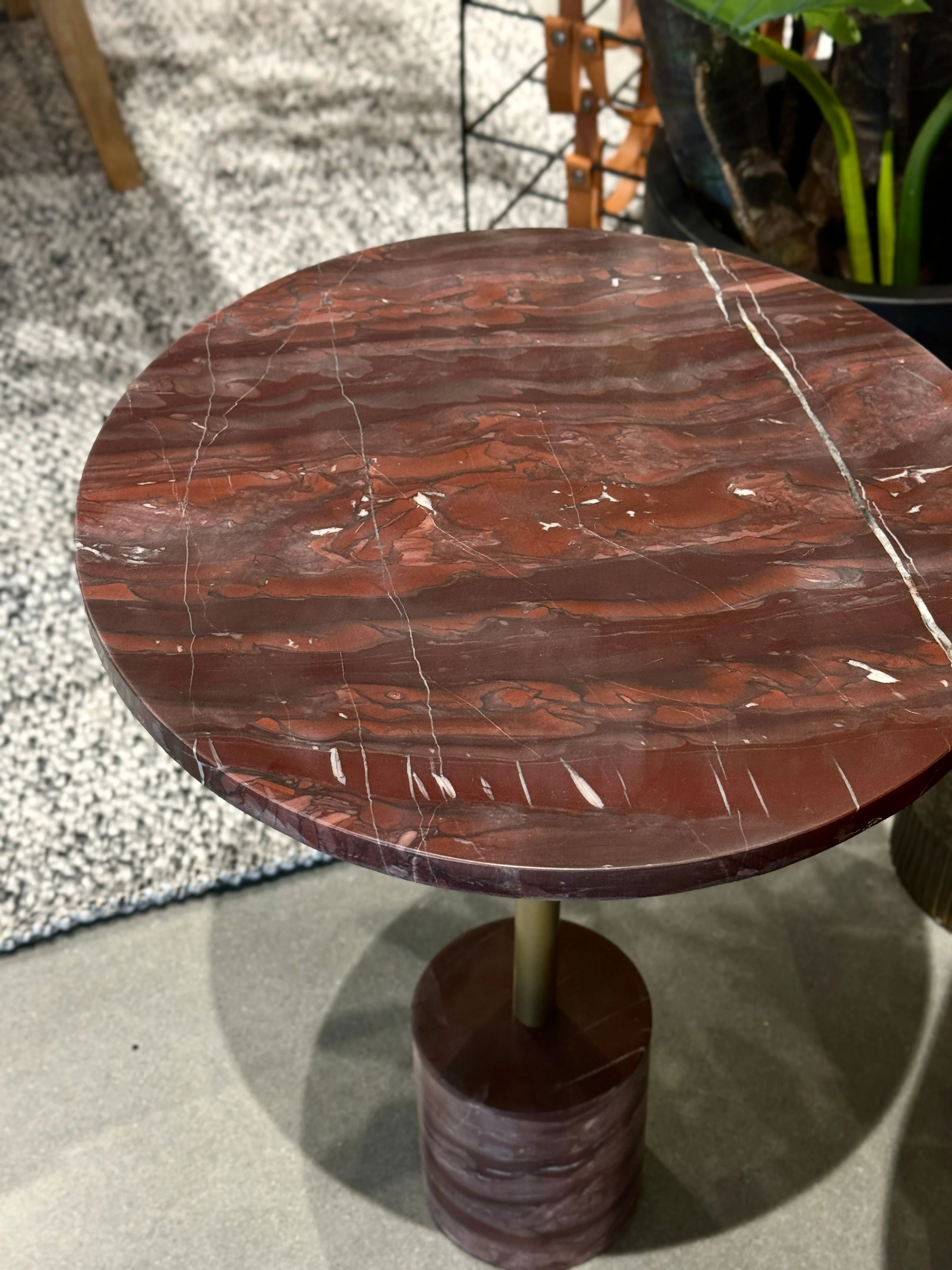 Sienna Marble Side Table - Claret - Image 3