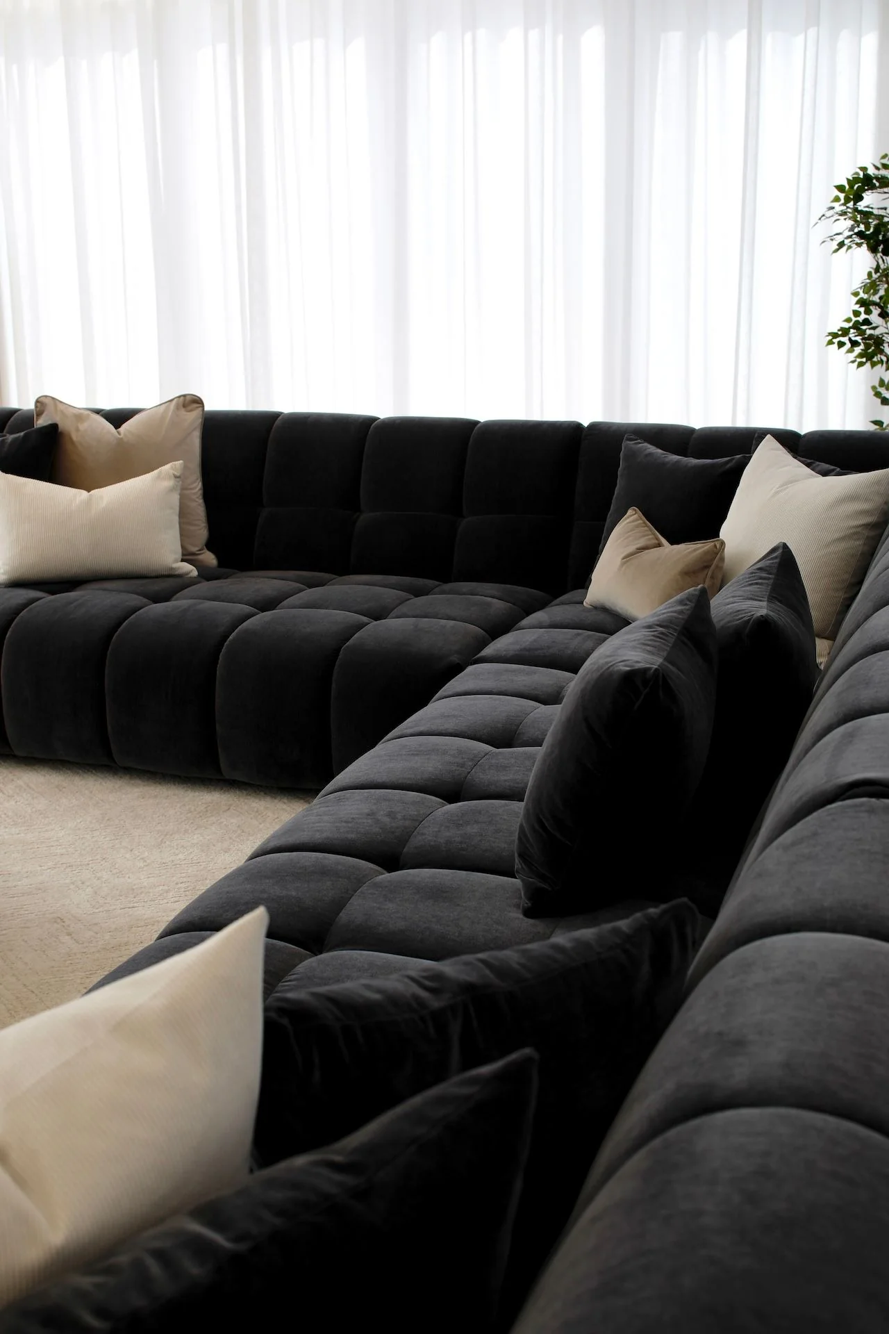 Valletta Corner Modular with Chaise - Mystique Caviar - Image 10