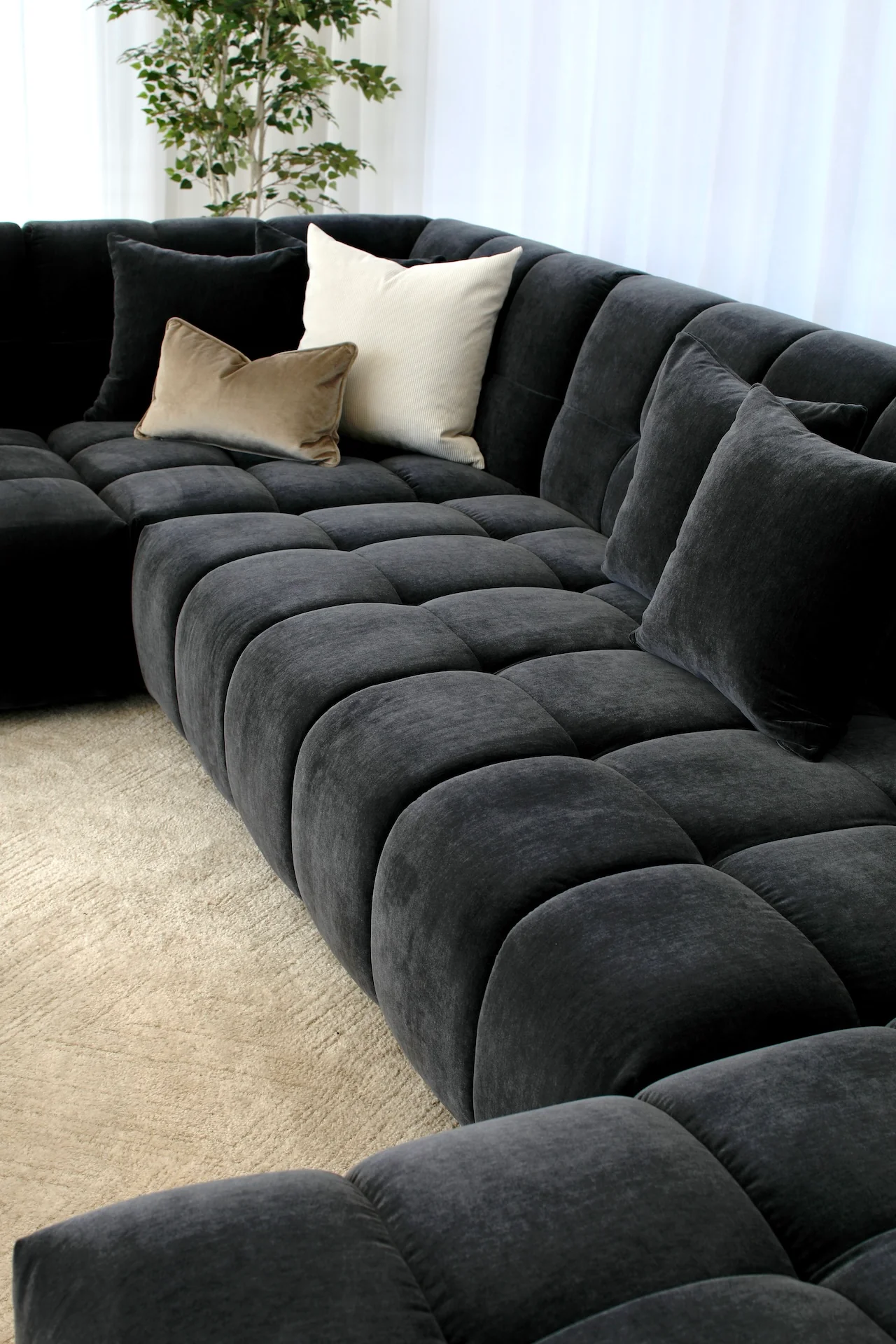 Valletta Corner Modular with Chaise - Mystique Caviar - Image 12