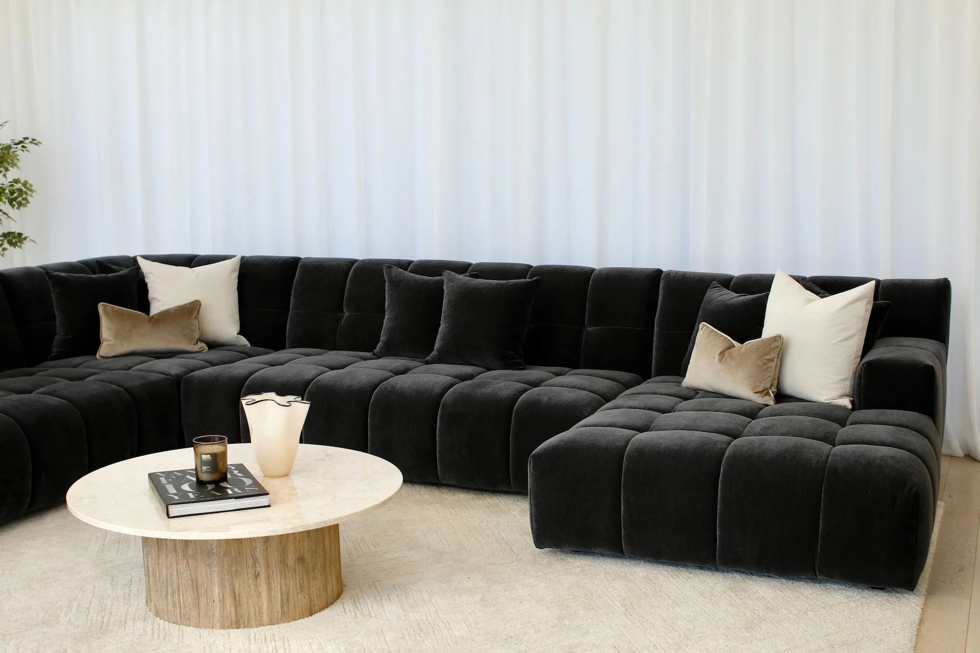 Valletta Corner Modular with Chaise - Mystique Caviar - Image 6