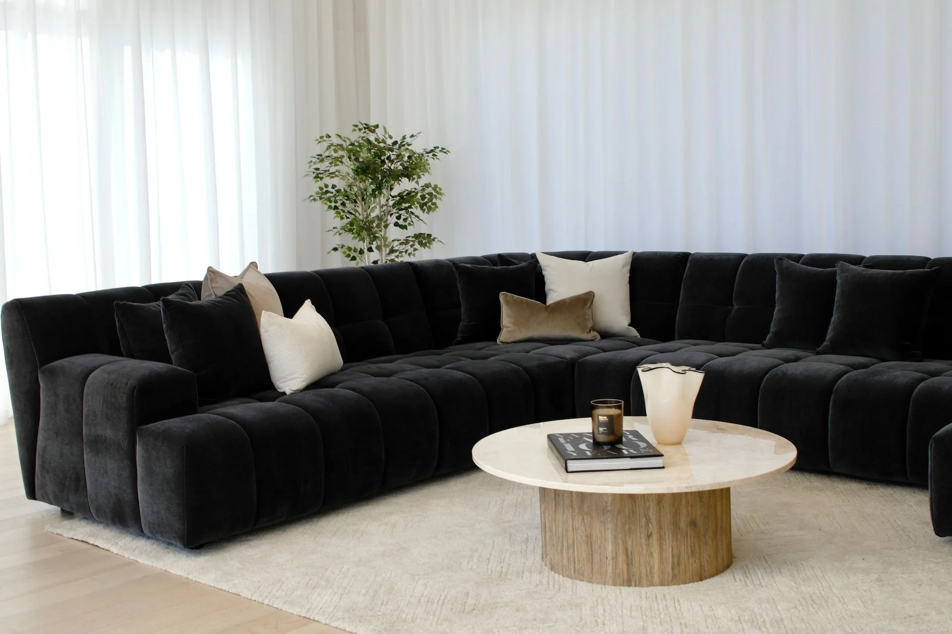 Valletta Corner Modular with Chaise - Mystique Caviar - Image 7