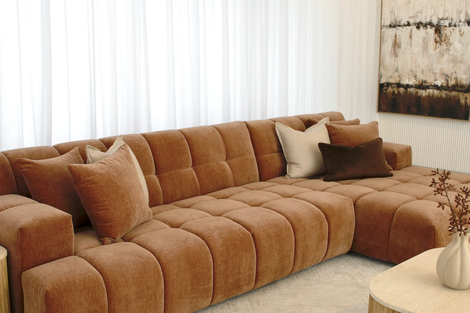 Valletta 3.5 Seater with Chaise - Mystique Biscoff - Image 3