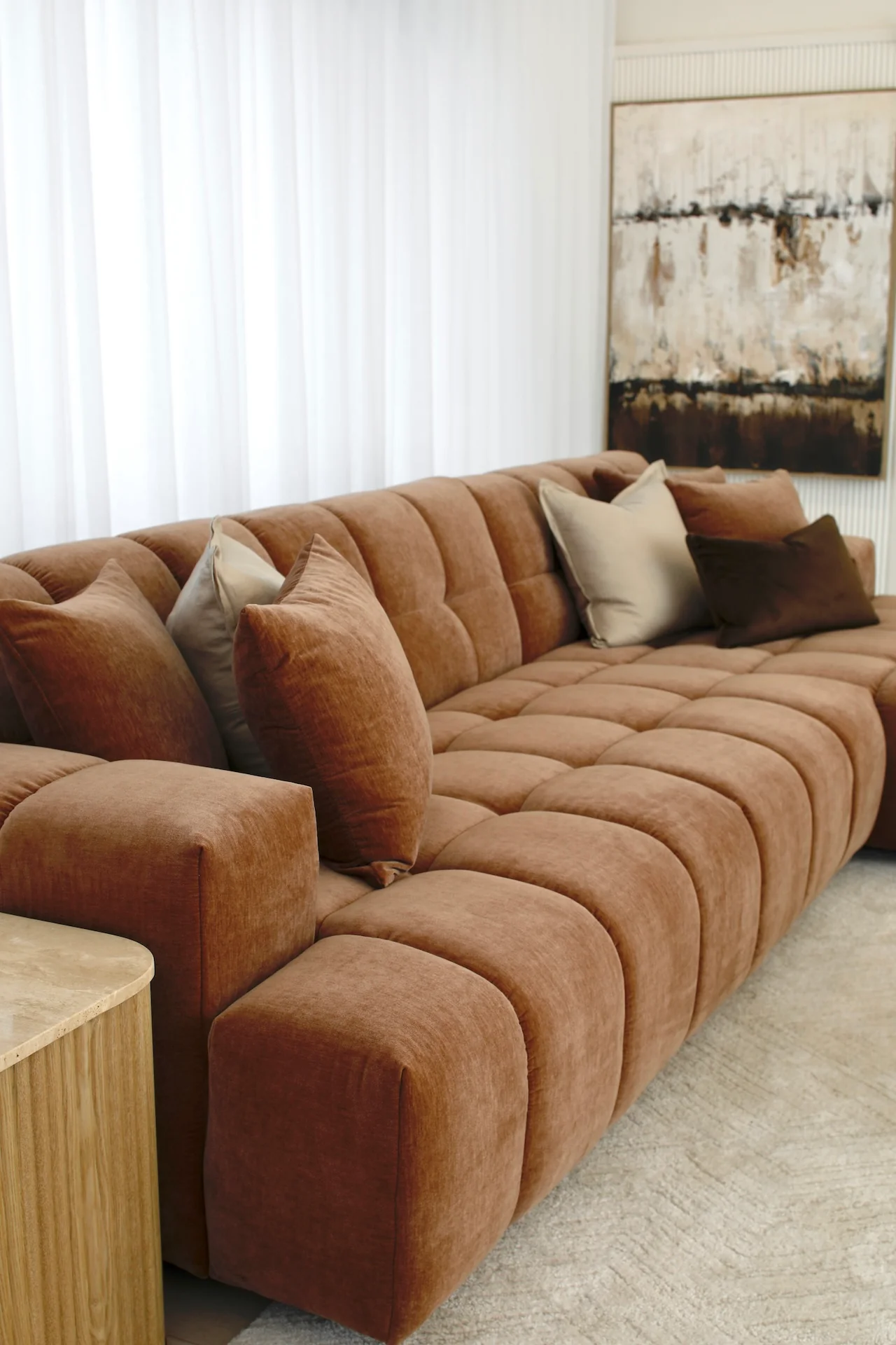 Valletta 3.5 Seater with Chaise - Mystique Biscoff - Image 5