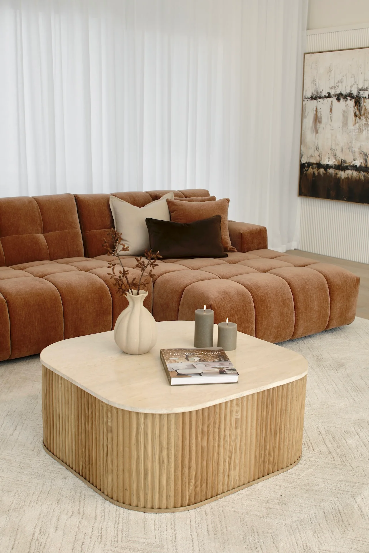 Valletta 3.5 Seater with Chaise - Mystique Biscoff - Image 6